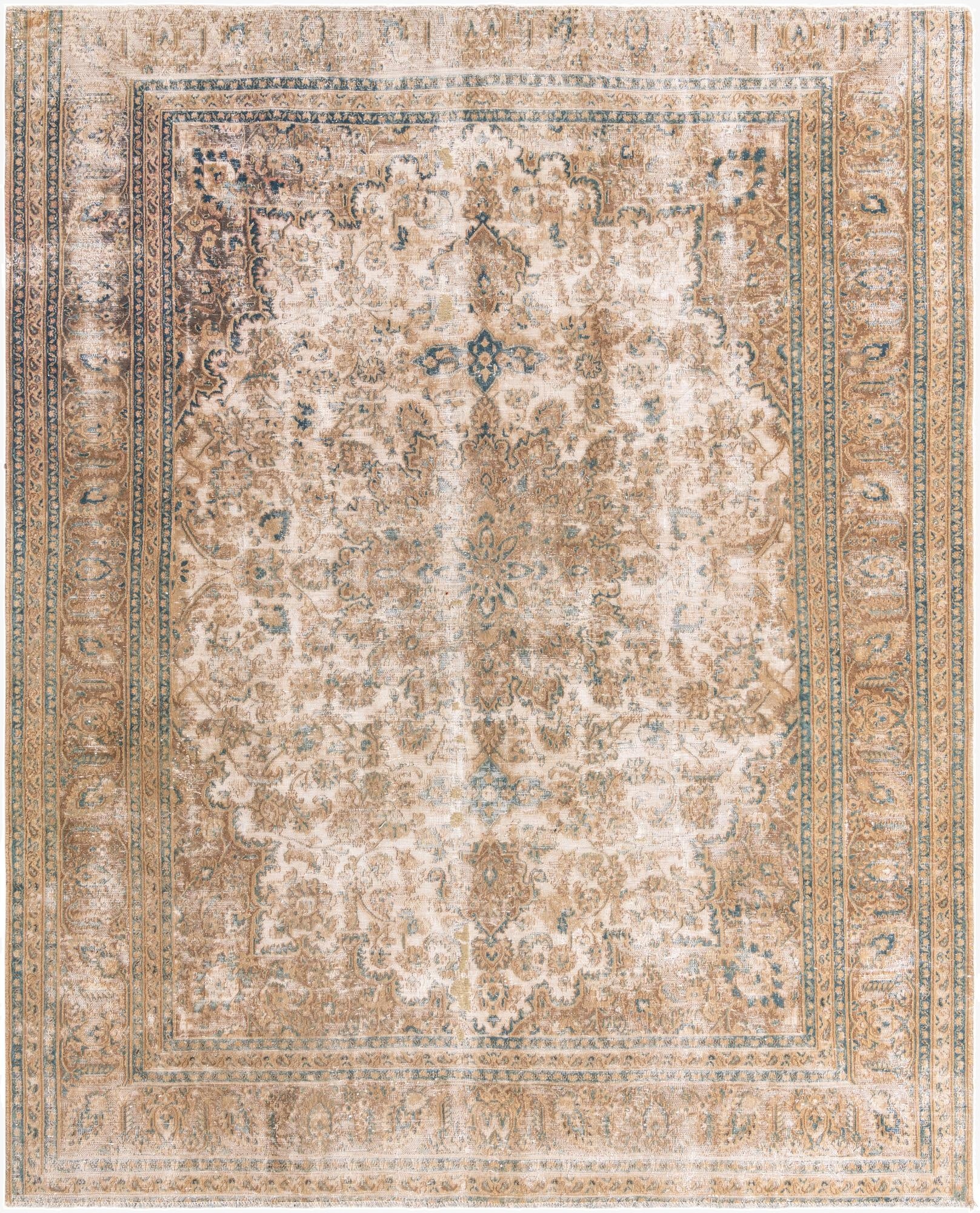  9' 4 x 11' 6  Hand Knotted Ultra Vintage Persian Wool Rug