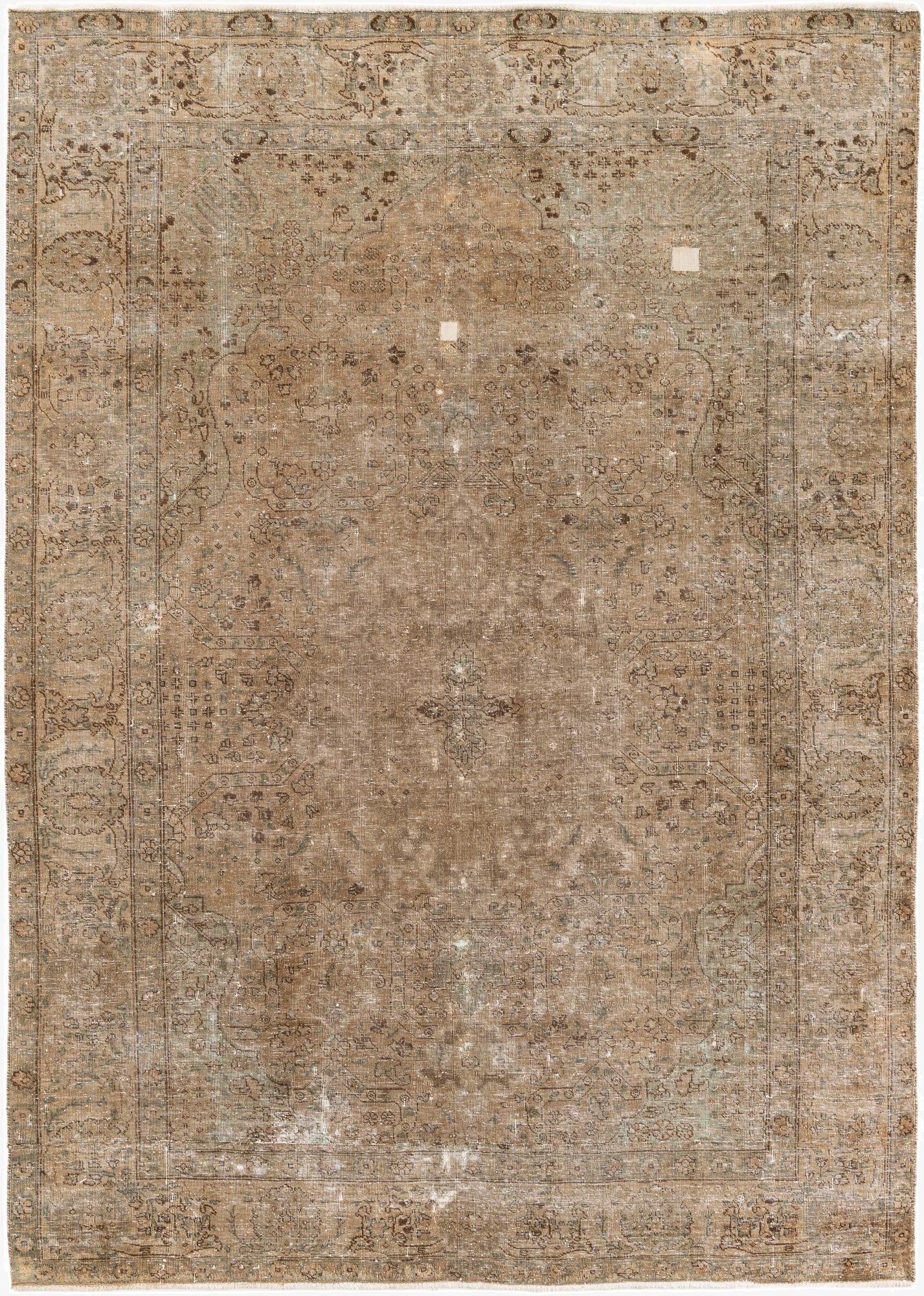  6' 4 x 9'  Hand Knotted Ultra Vintage Persian Wool Rug