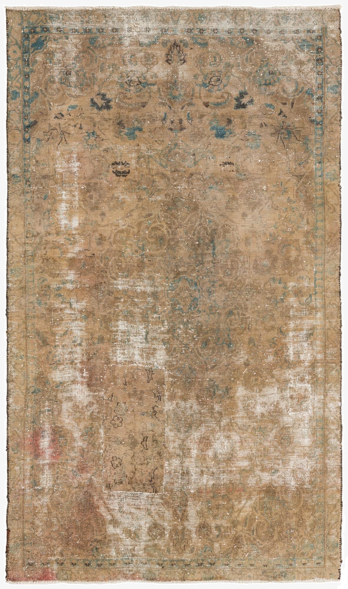  4' 5 x 7' 7  Hand Knotted Ultra Vintage Persian Wool Rug