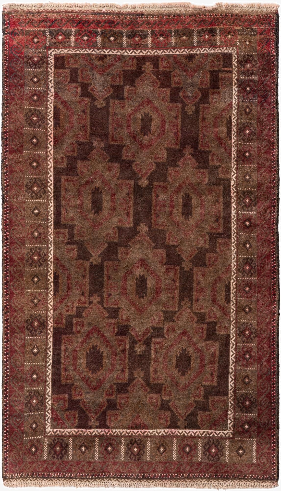  3' 8 x 6' 4  Hand Knotted Ultra Vintage Persian Wool Rug