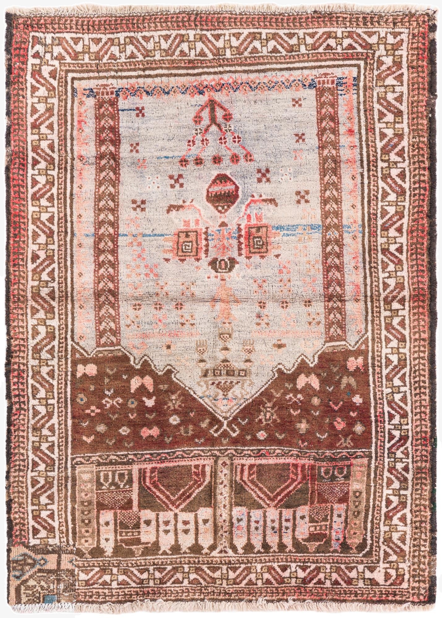  3' x 4' 3  Hand Knotted Ultra Vintage Persian Wool Rug