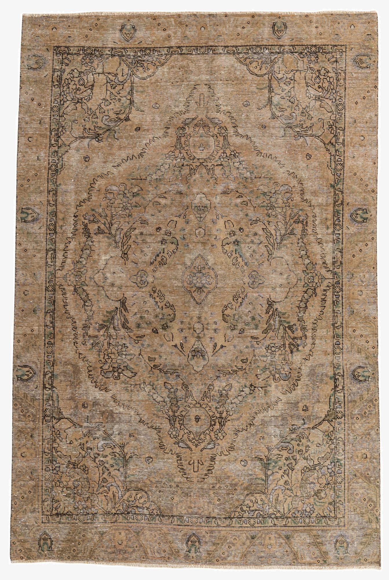  6' x 9' 1  Hand Knotted Ultra Vintage Persian Wool Rug