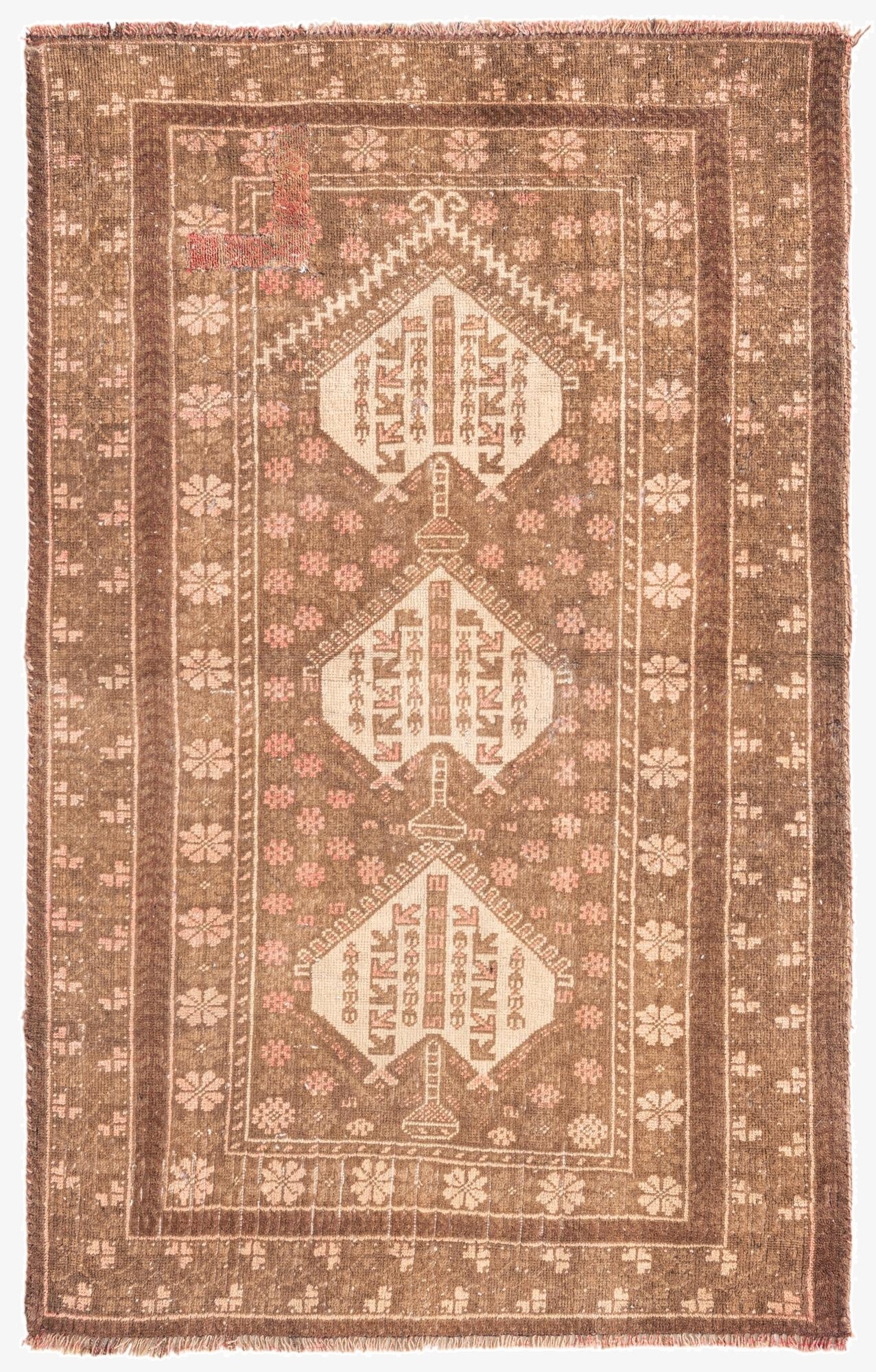  3' x 4' 6  Hand Knotted Ultra Vintage Persian Wool Rug