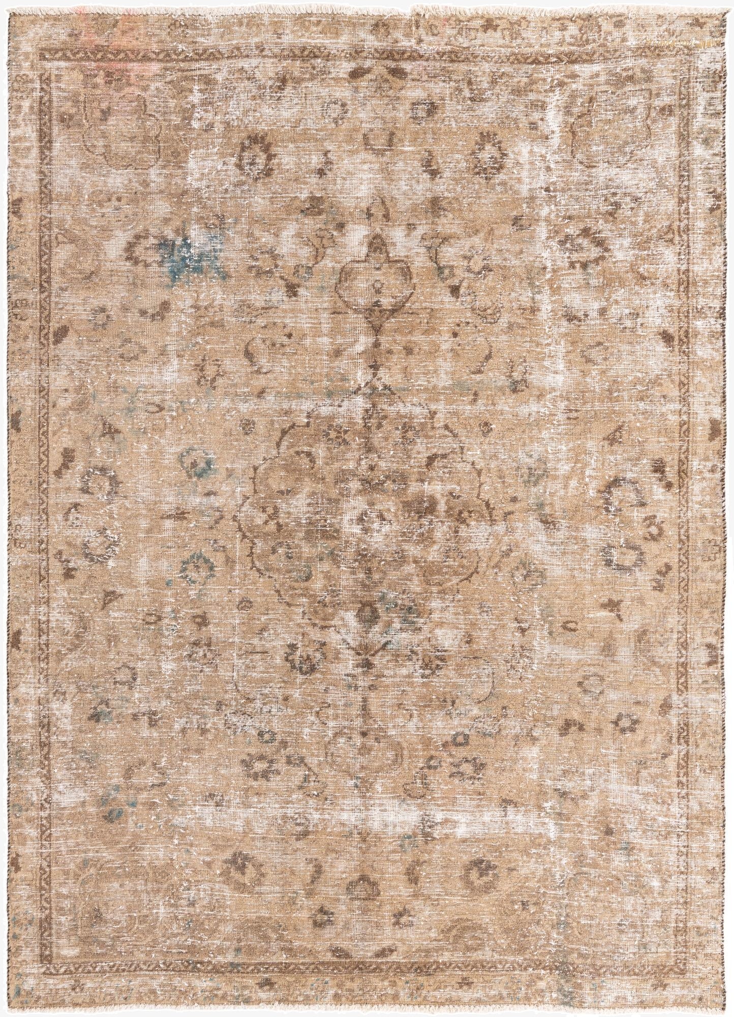  6' x 8' 4  Hand Knotted Ultra Vintage Persian Wool Rug
