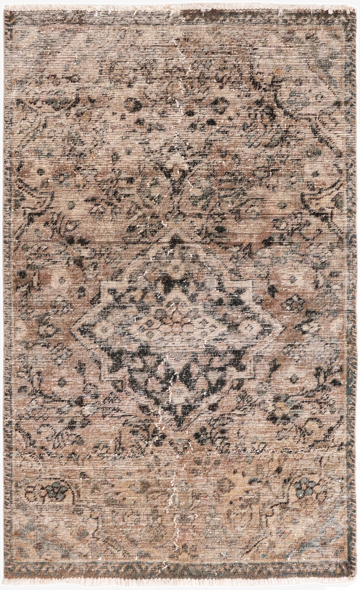  3' 2 x 5'  Hand Knotted Ultra Vintage Persian Wool Rug