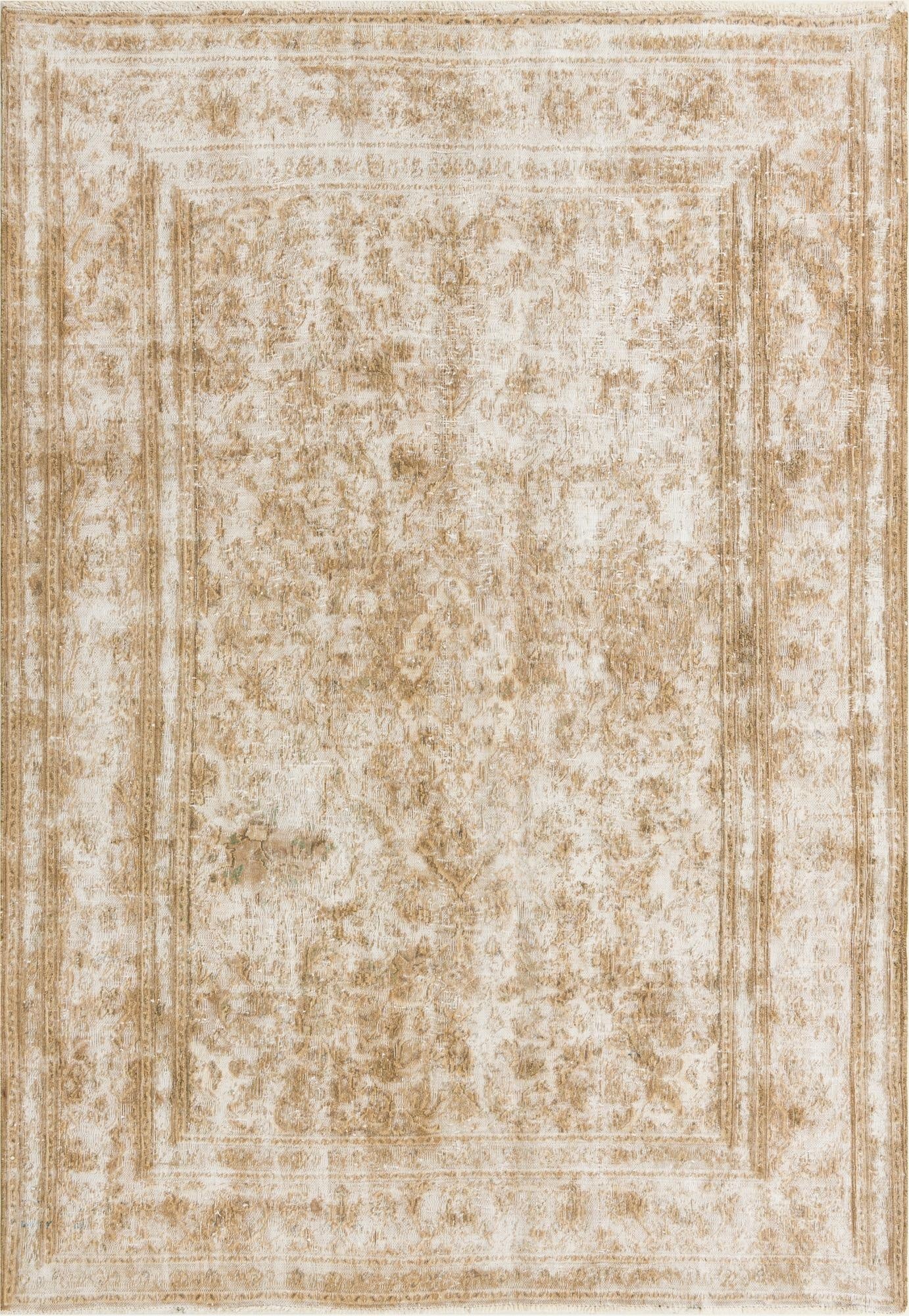  6' 6 x 9' 4  Hand Knotted Ultra Vintage Persian Wool Rug