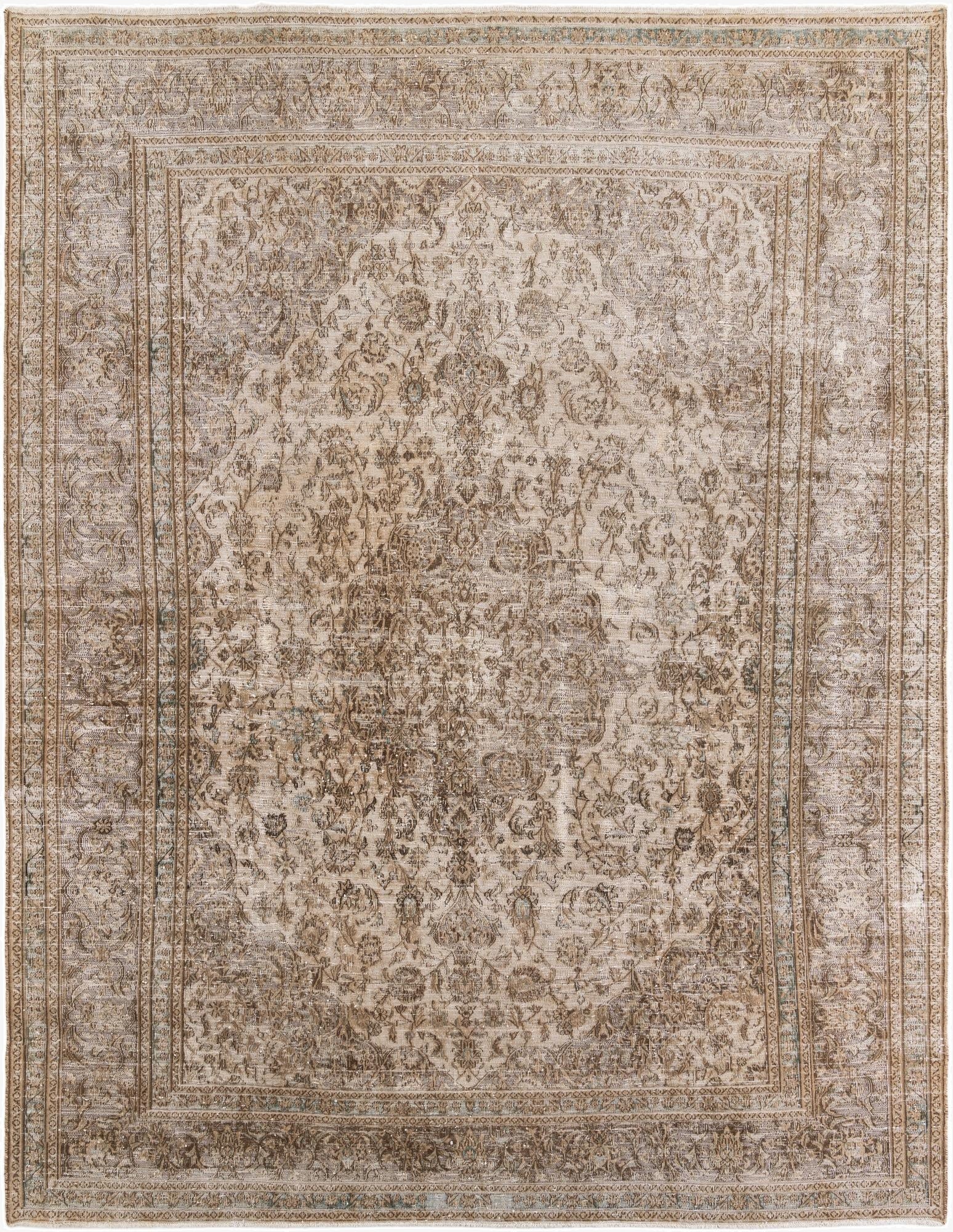  9' 5 x 12' 4  Hand Knotted Ultra Vintage Persian Wool Rug