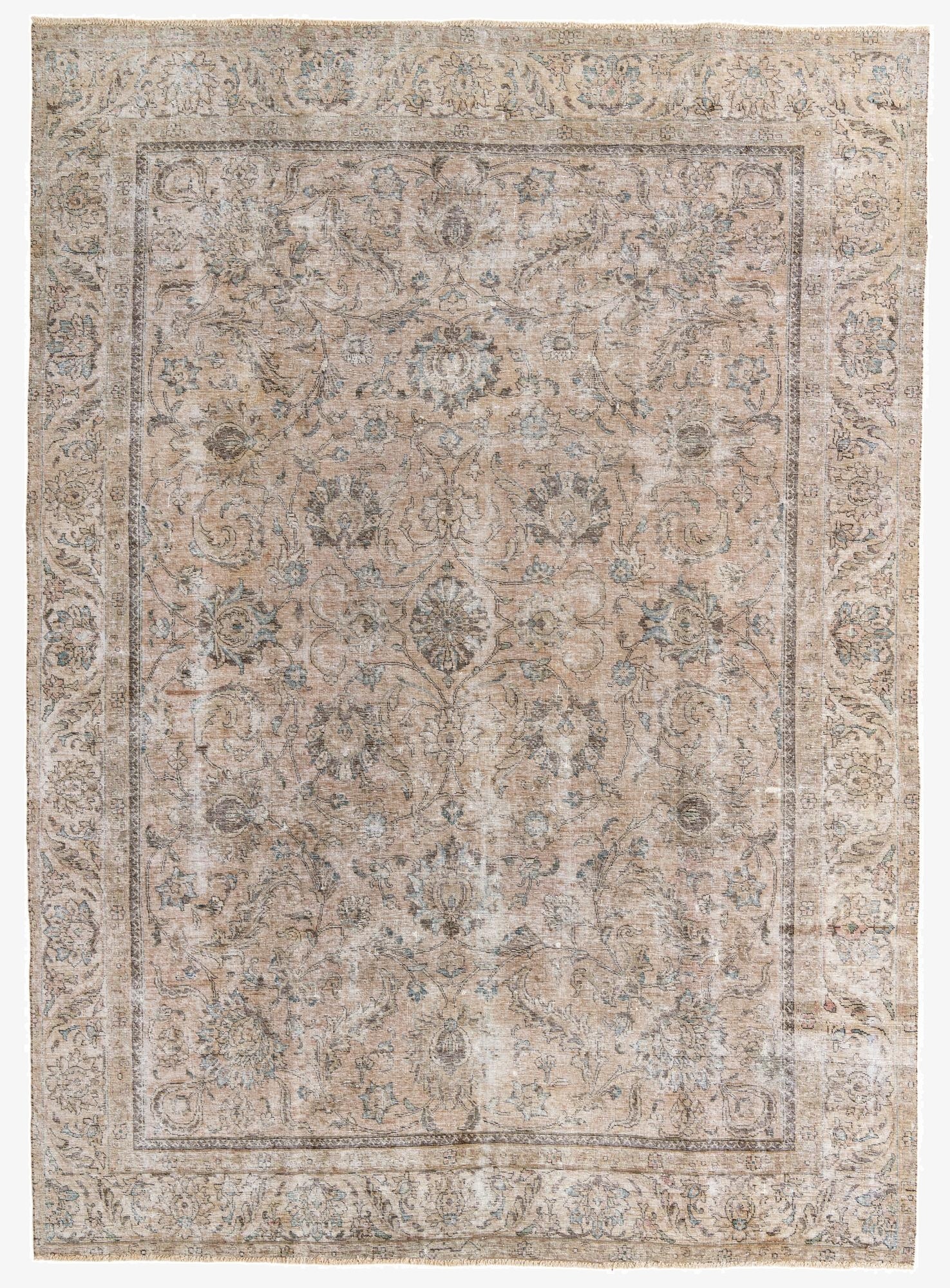  8' 10 x 12' 4  Hand Knotted Ultra Vintage Persian Wool Rug