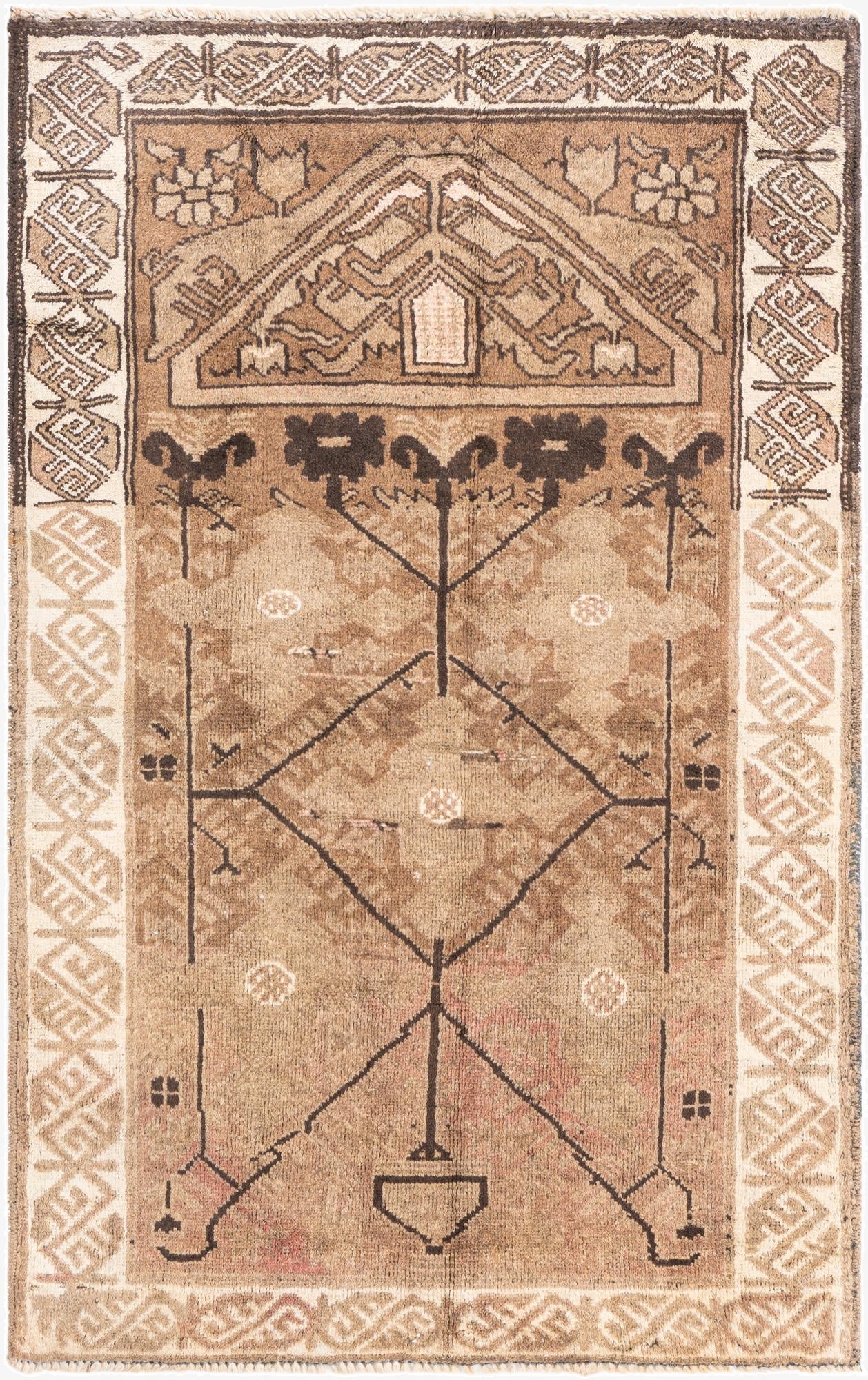  2' 8 x 4' 4  Hand Knotted Ultra Vintage Persian Wool Rug