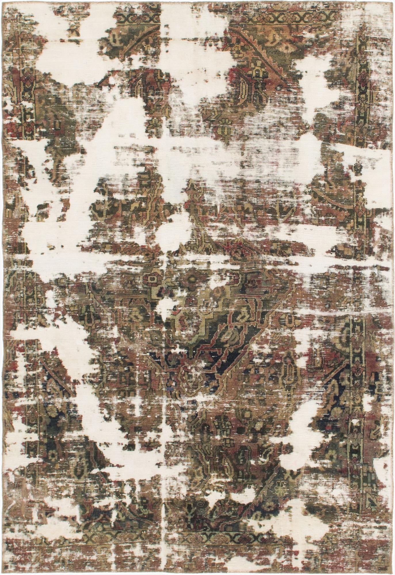  6' x 8' 8  Hand Knotted Ultra Vintage Persian Wool Rug