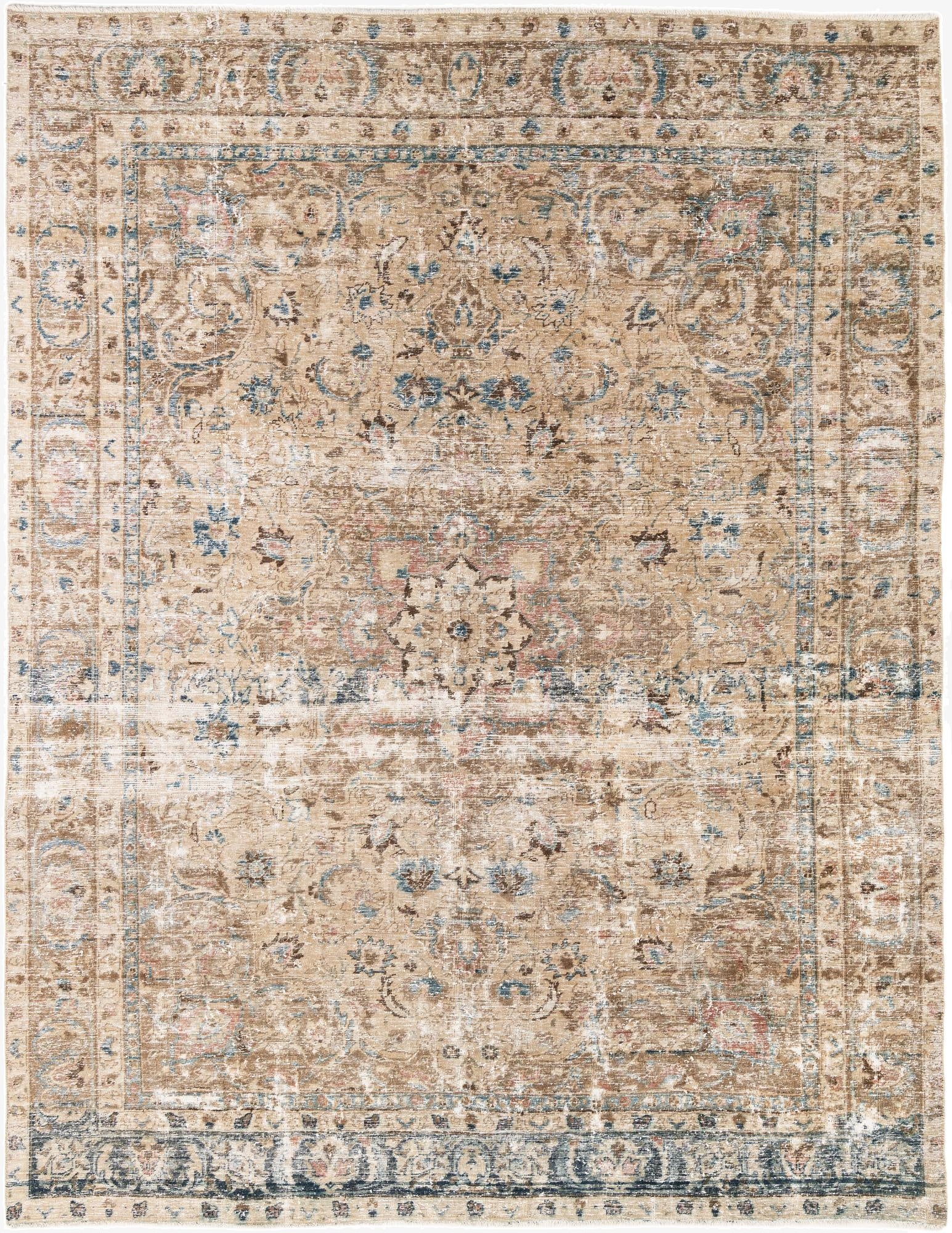  8' x 10' 5  Hand Knotted Ultra Vintage Persian Wool Rug