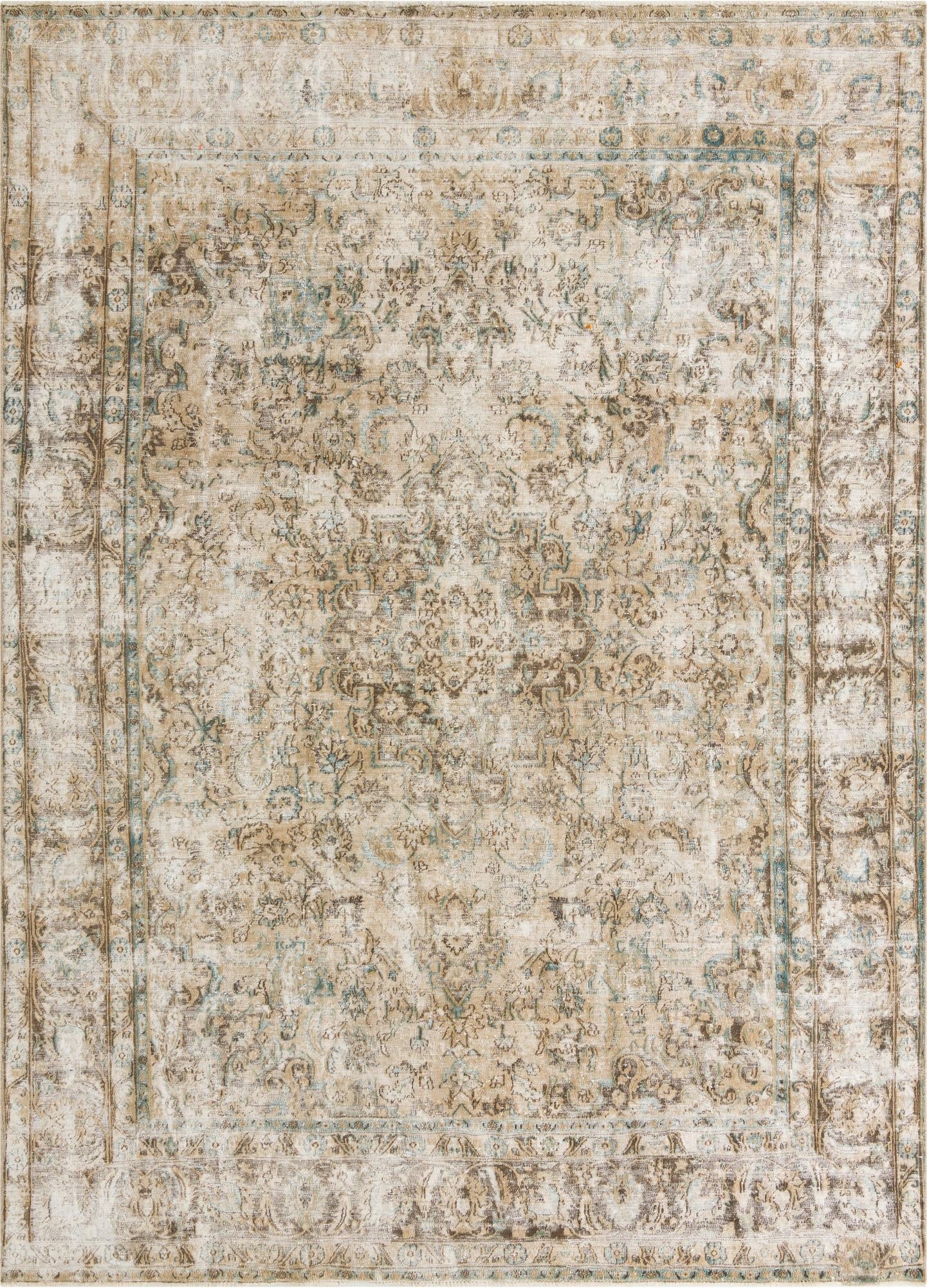  9' 5 x 13'  Hand Knotted Ultra Vintage Persian Wool Rug