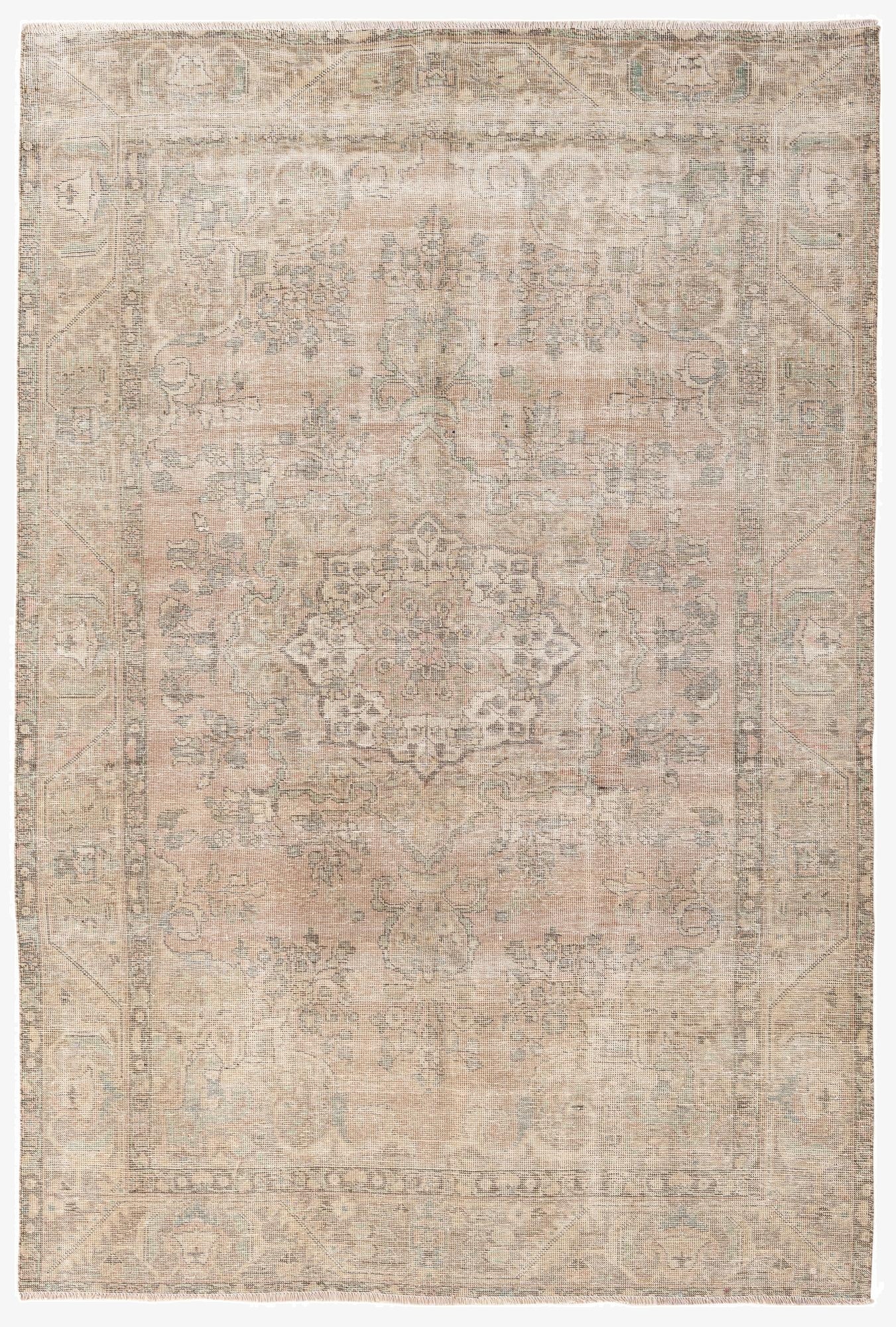  6' 6 x 9' 7  Hand Knotted Ultra Vintage Persian Wool Rug