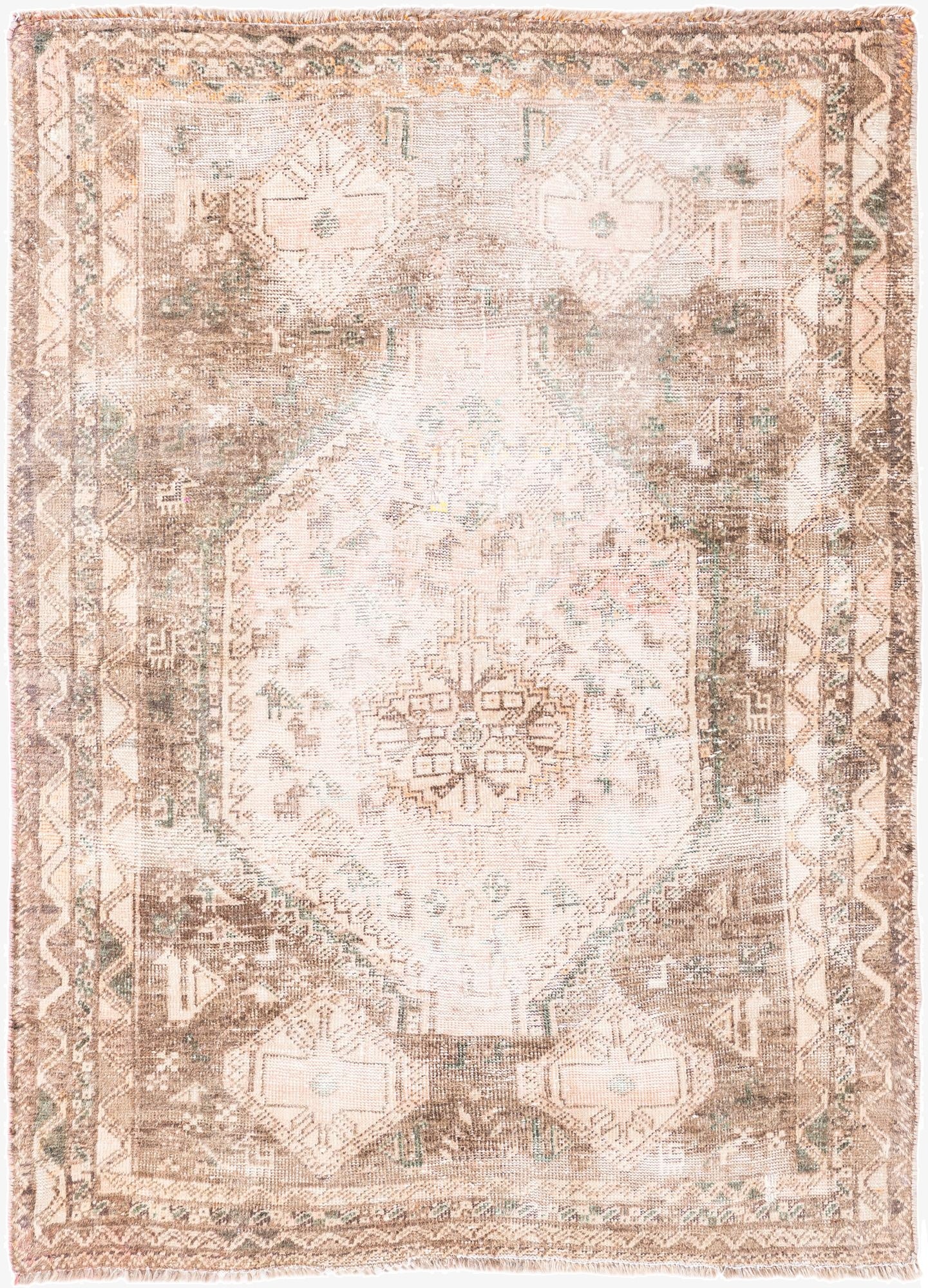  3' 10 x 5' 4  Hand Knotted Ultra Vintage Persian Wool Rug