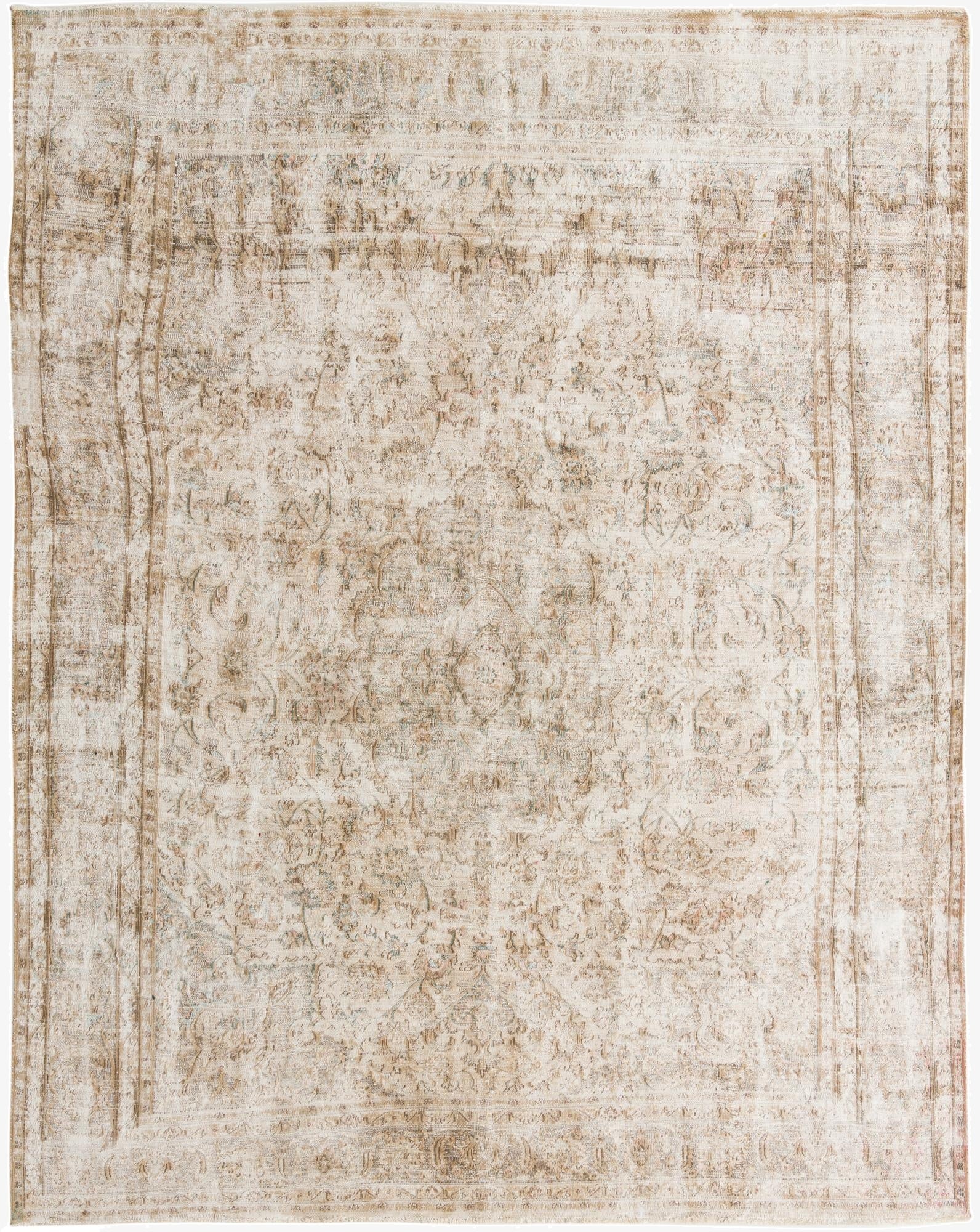  9' 7 x 12' 3  Hand Knotted Ultra Vintage Persian Wool Rug