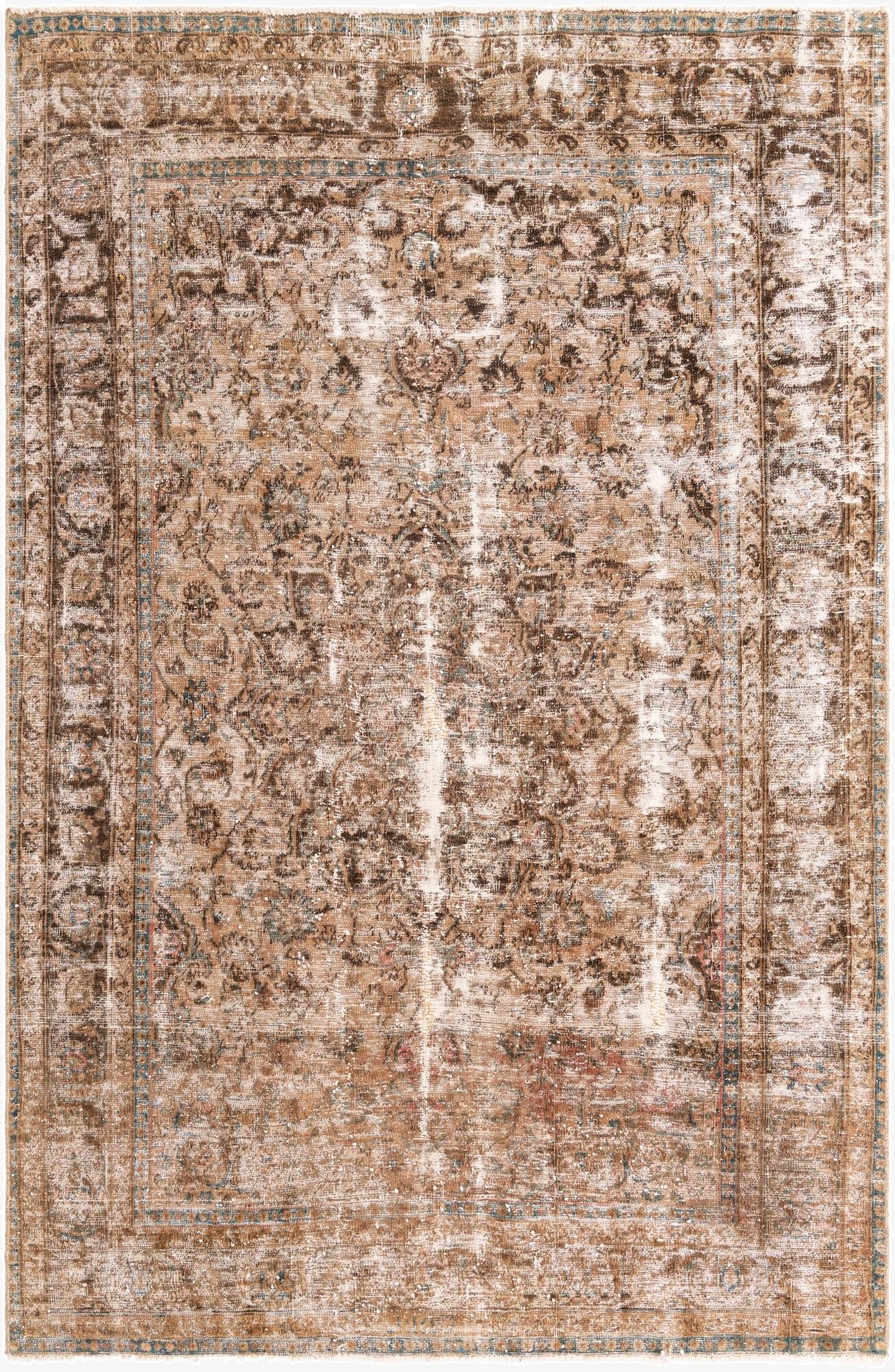  6' 4 x 9' 5  Hand Knotted Ultra Vintage Persian Wool Rug