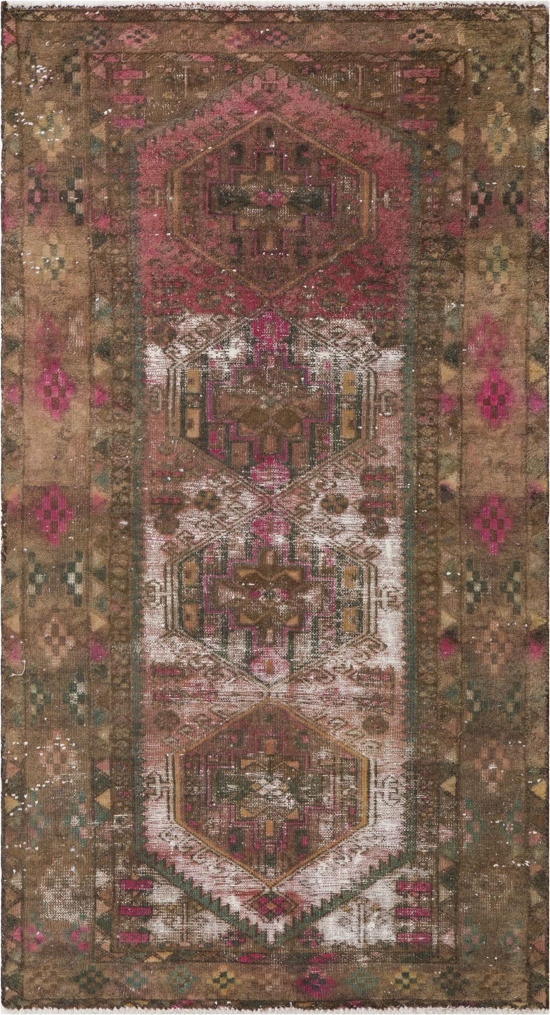  3' 6 x 6' 4  Hand Knotted Ultra Vintage Persian Wool Rug
