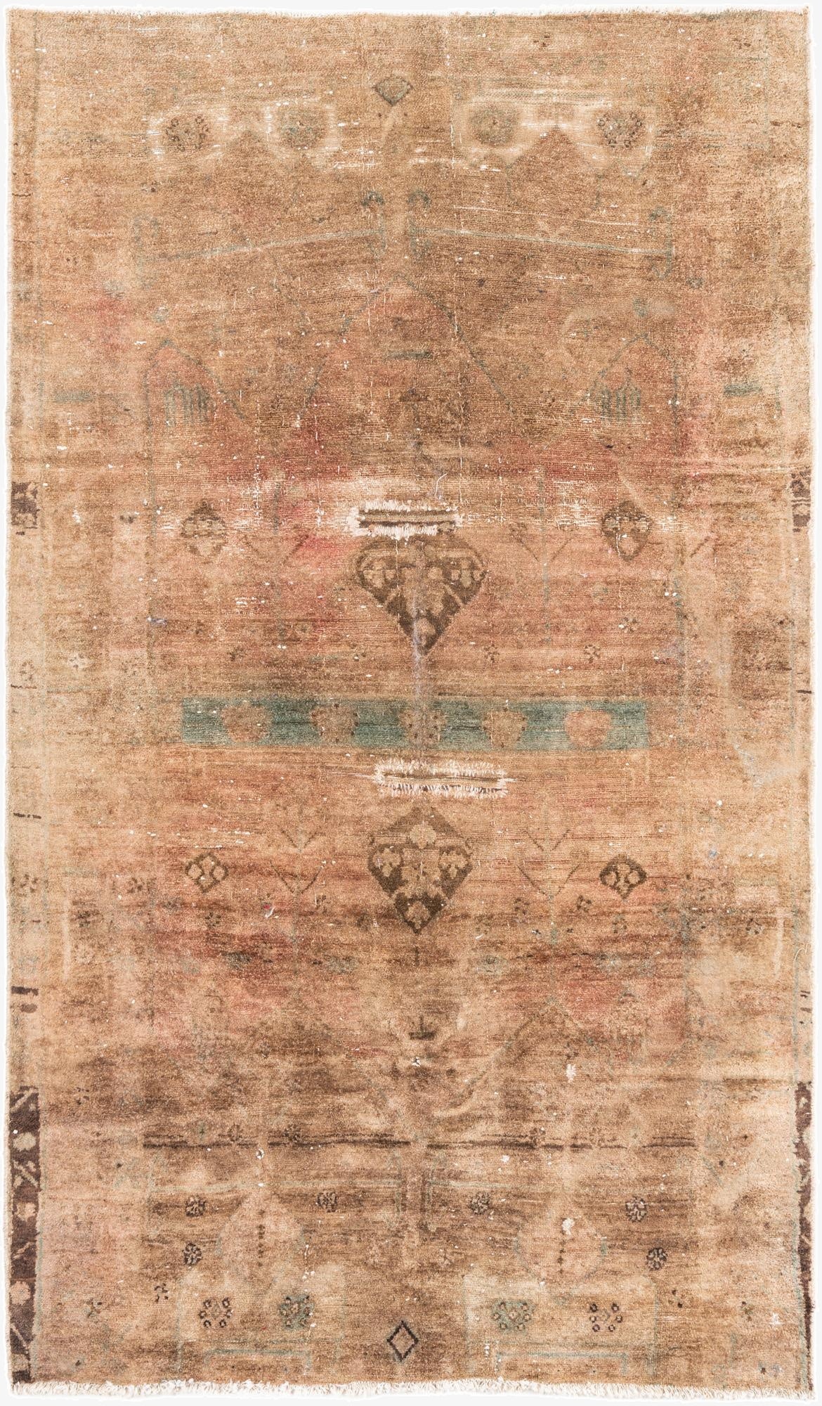  4' 10 x 8' 3  Hand Knotted Ultra Vintage Persian Wool Rug