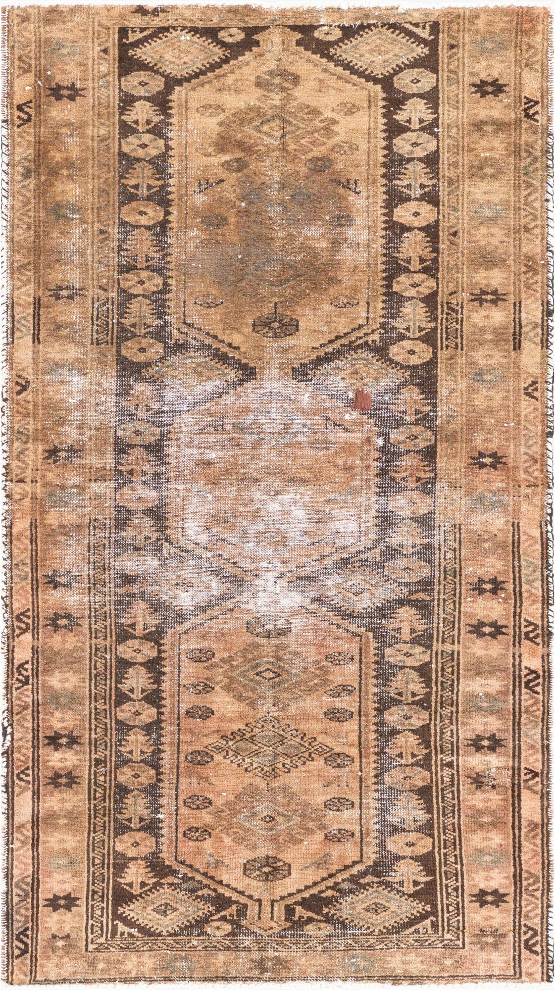  3' 4 x 6'  Hand Knotted Ultra Vintage Persian Wool Rug