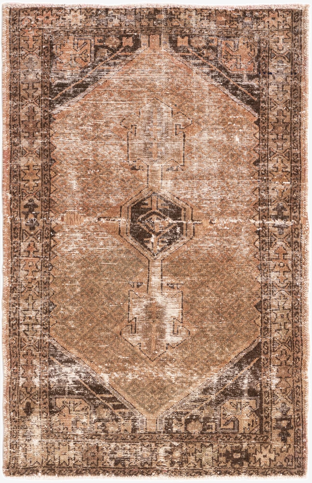  3' 3 x 4' 10  Hand Knotted Ultra Vintage Persian Wool Rug
