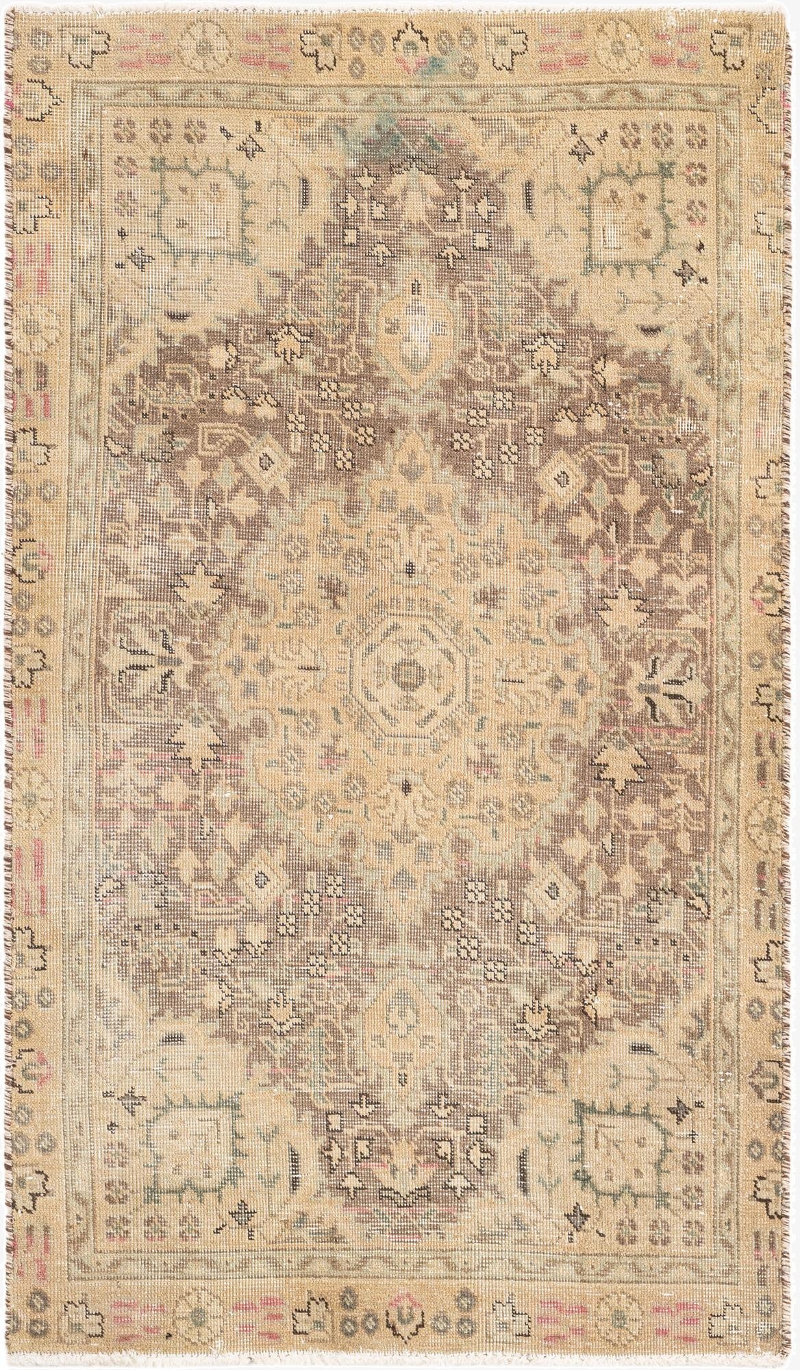  2' 9 x 4' 9  Hand Knotted Ultra Vintage Persian Wool Rug