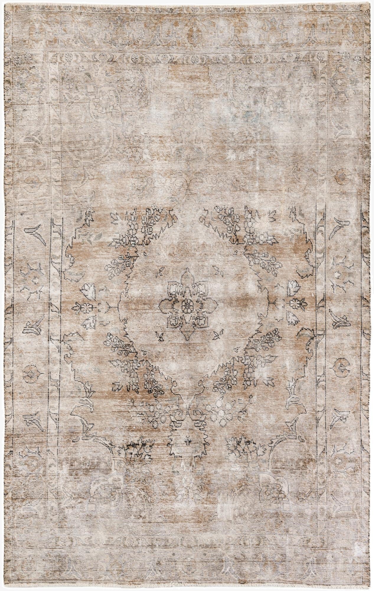  6' 3 x 10' 3  Hand Knotted Ultra Vintage Persian Wool Rug