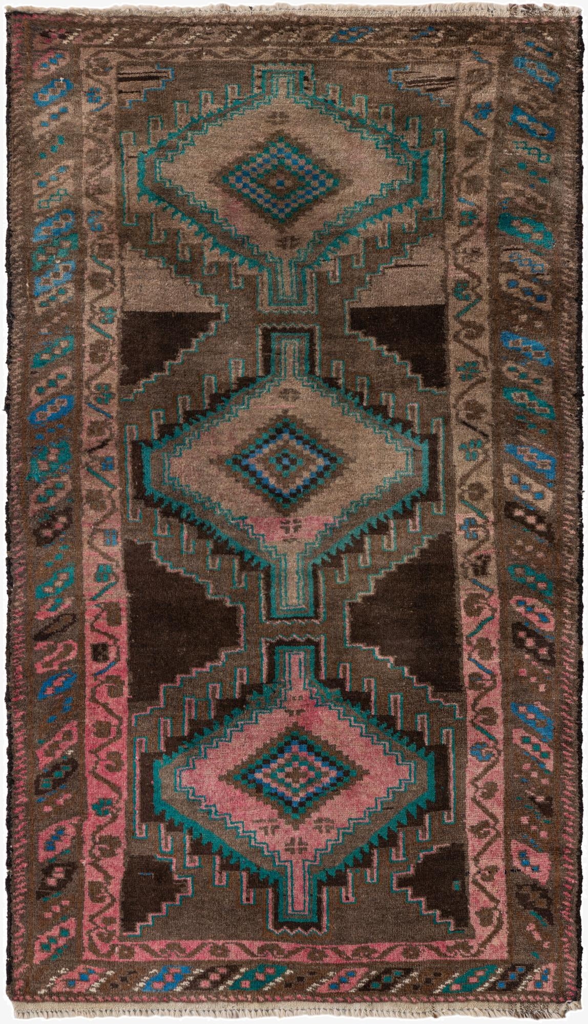  3' 3 x 5' 10  Hand Knotted Ultra Vintage Persian Wool Rug