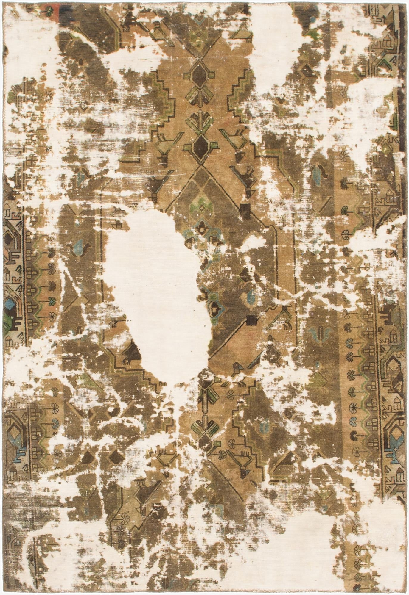  4' 9 x 7'  Hand Knotted Ultra Vintage Persian Wool Rug