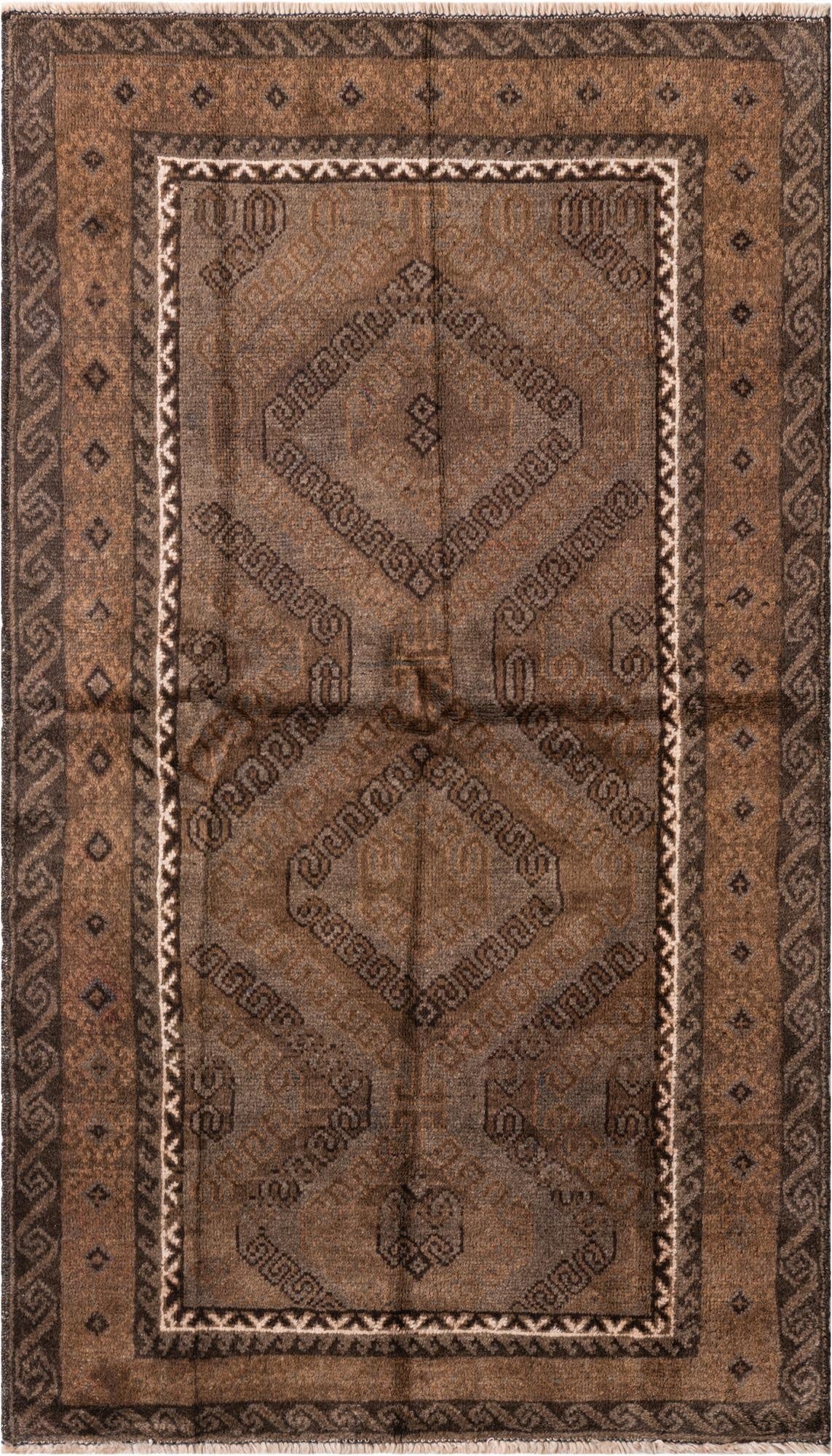  3' 8 x 6' 4  Hand Knotted Ultra Vintage Persian Wool Rug