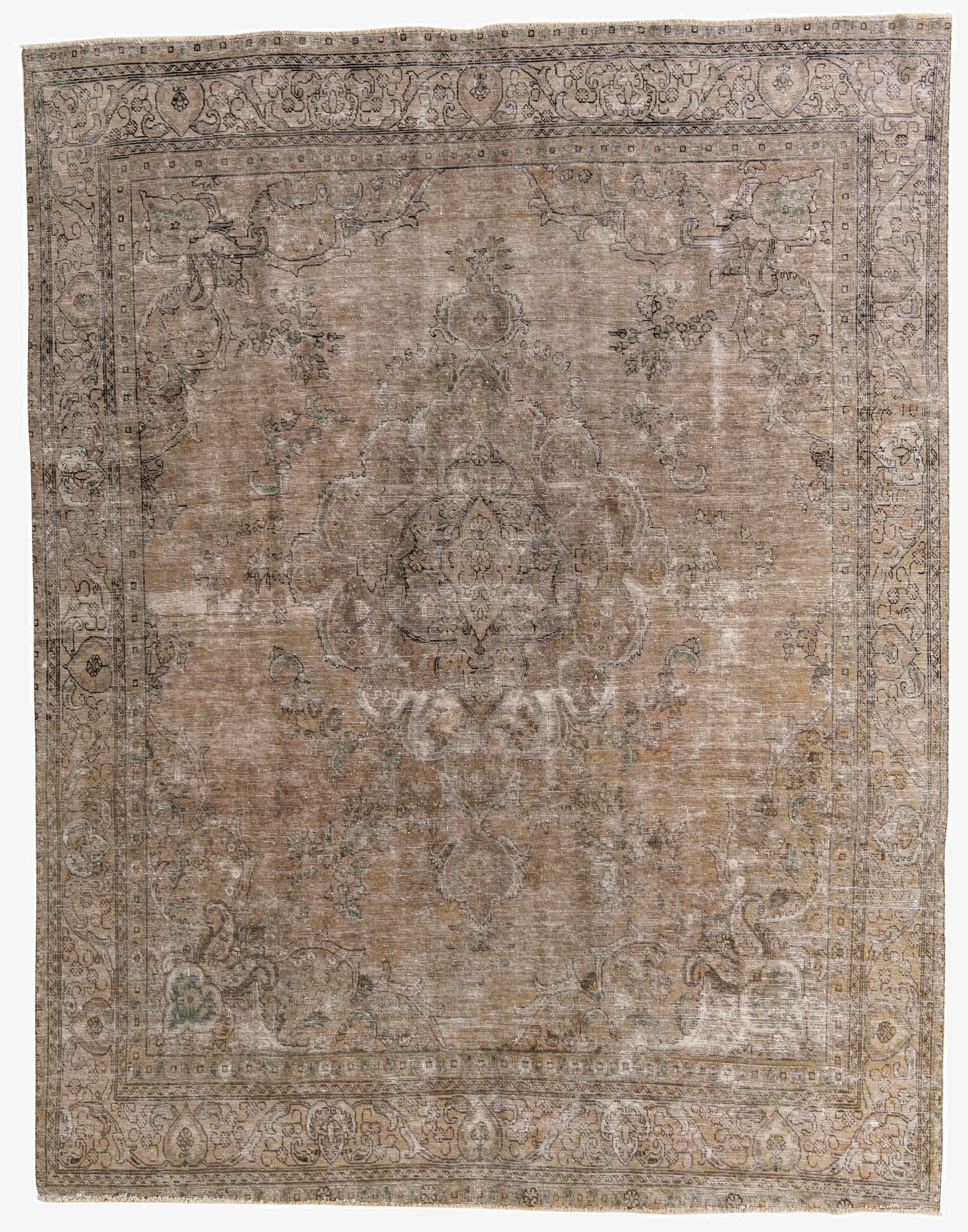  9' 7 x 12' 4  Hand Knotted Ultra Vintage Persian Wool Rug