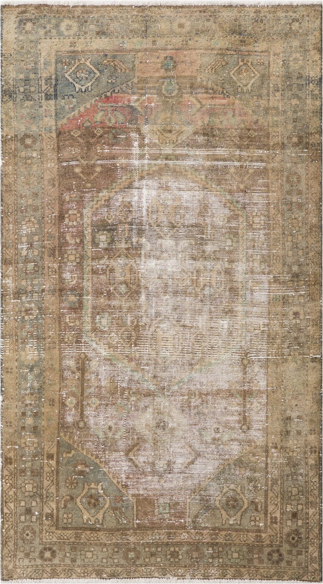  3' 6 x 6' 3  Hand Knotted Ultra Vintage Persian Wool Rug