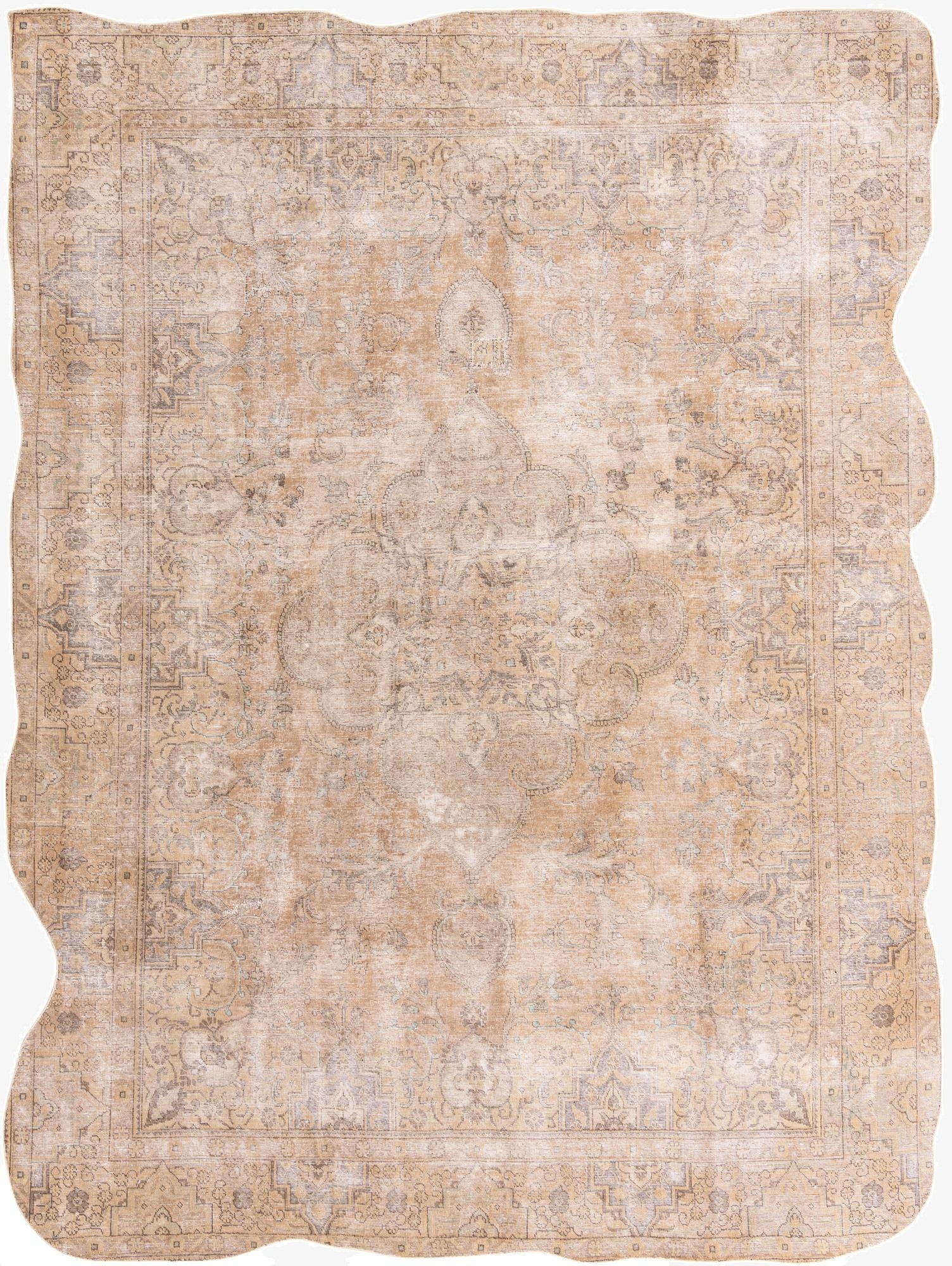  9' 6 x 12' 10  Hand Knotted Ultra Vintage Persian Wool Rug