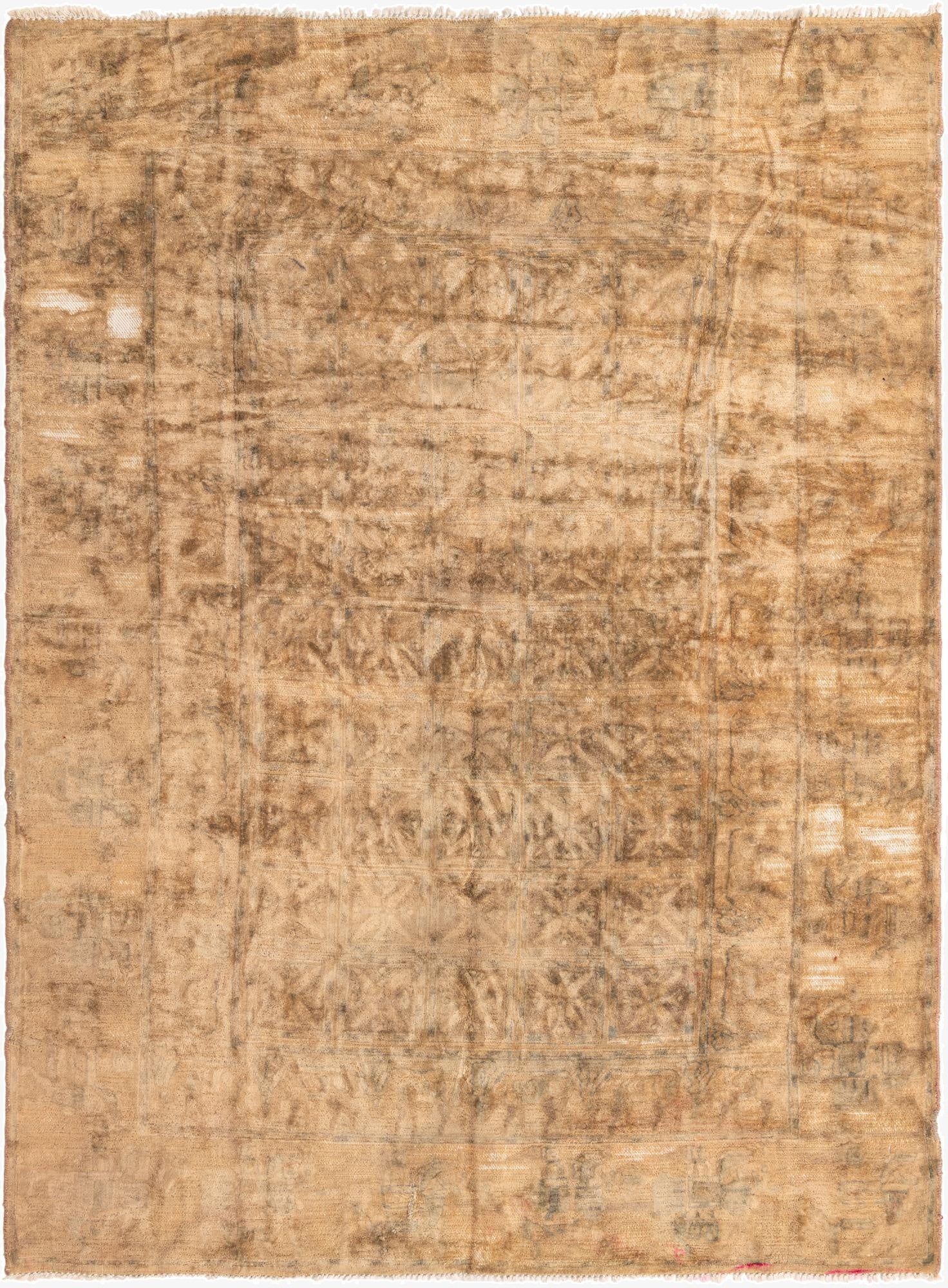  5' 6 x 7' 6  Hand Knotted Ultra Vintage Persian Wool Rug