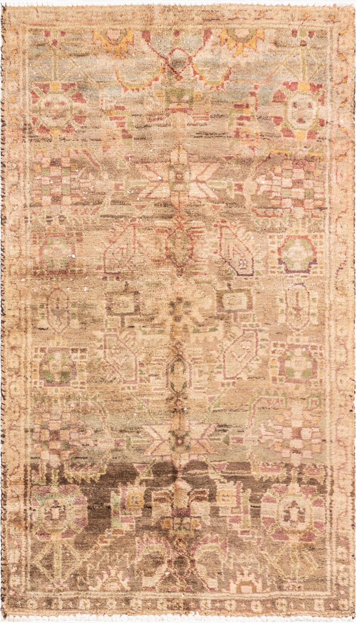  3' 1 x 5' 5  Hand Knotted Ultra Vintage Persian Wool Rug