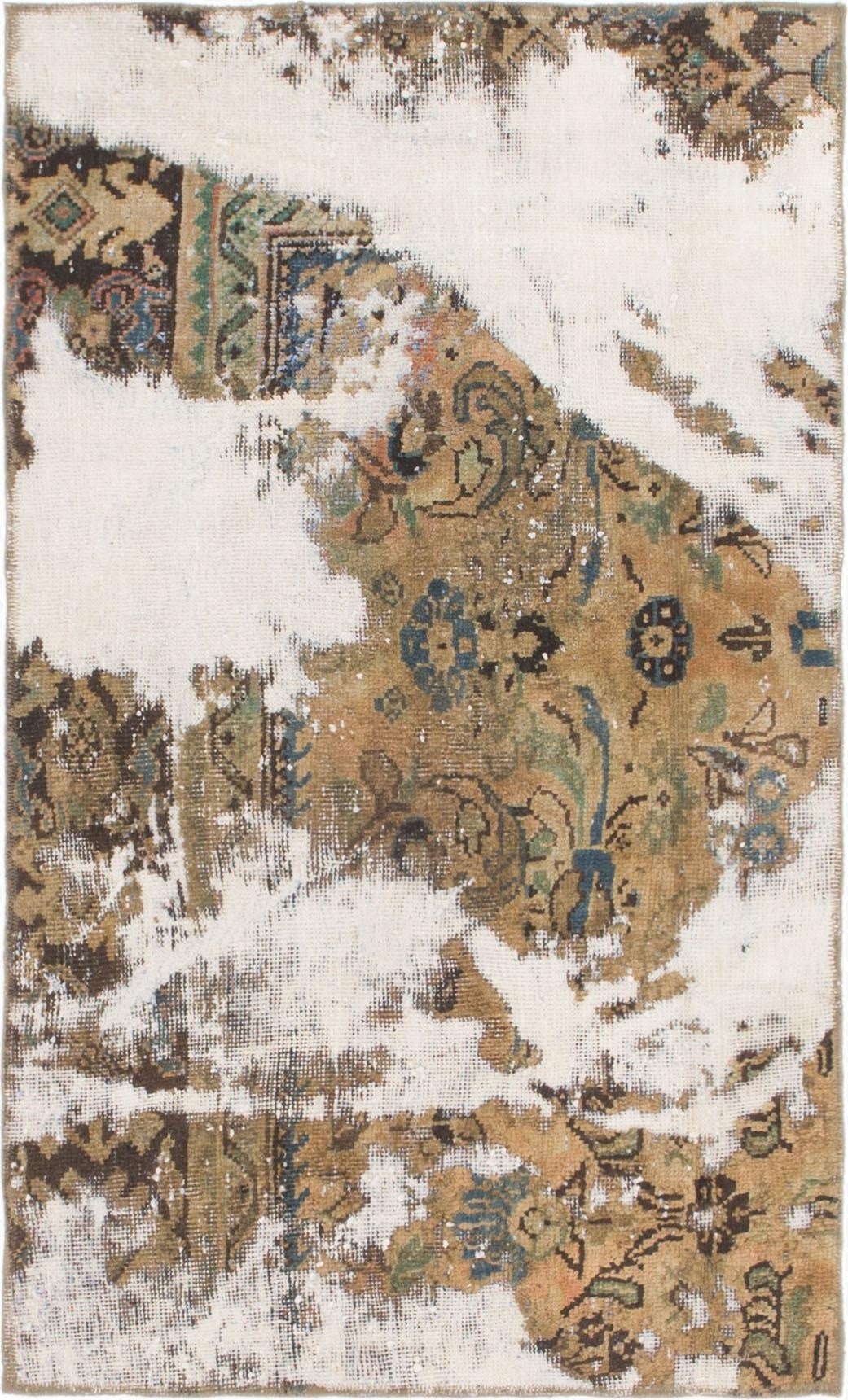  3' x 5' 2  Hand Knotted Ultra Vintage Persian Wool Rug