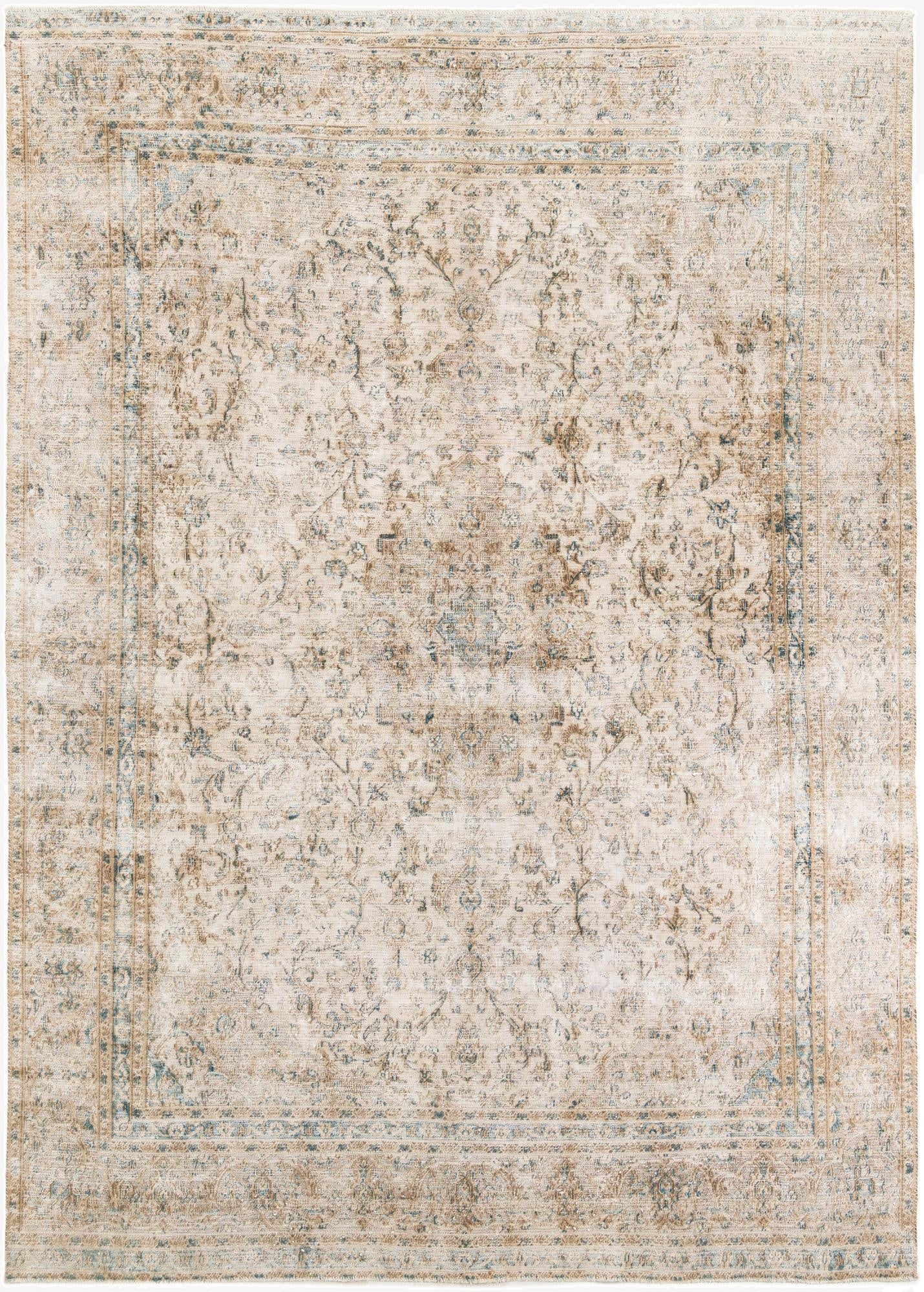  8' 7 x 12' 2  Hand Knotted Ultra Vintage Persian Wool Rug