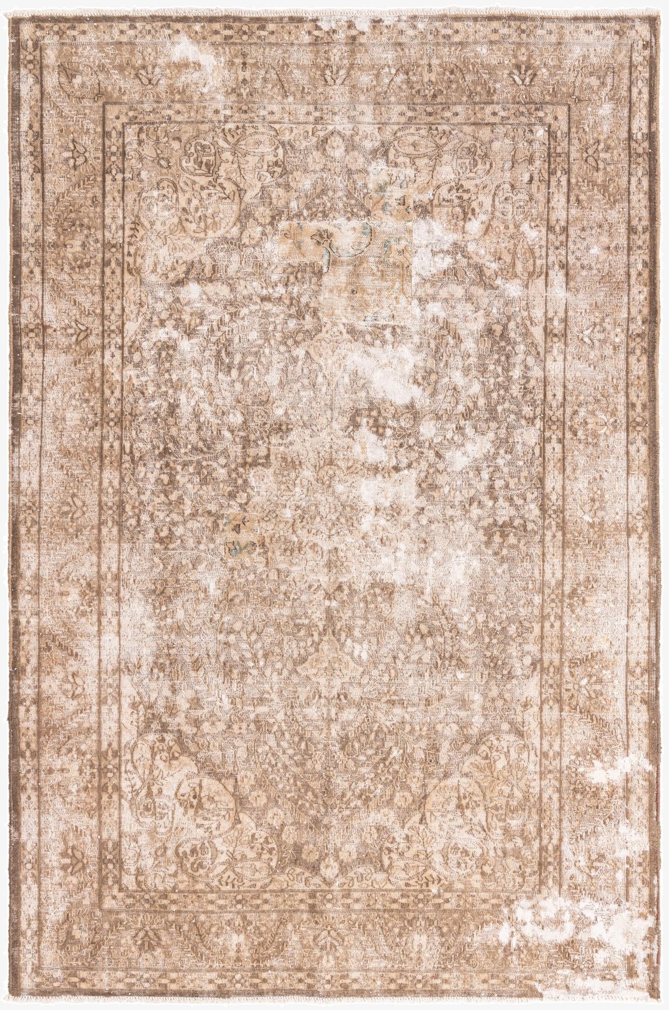  6' 4 x 9' 7  Hand Knotted Ultra Vintage Persian Wool Rug