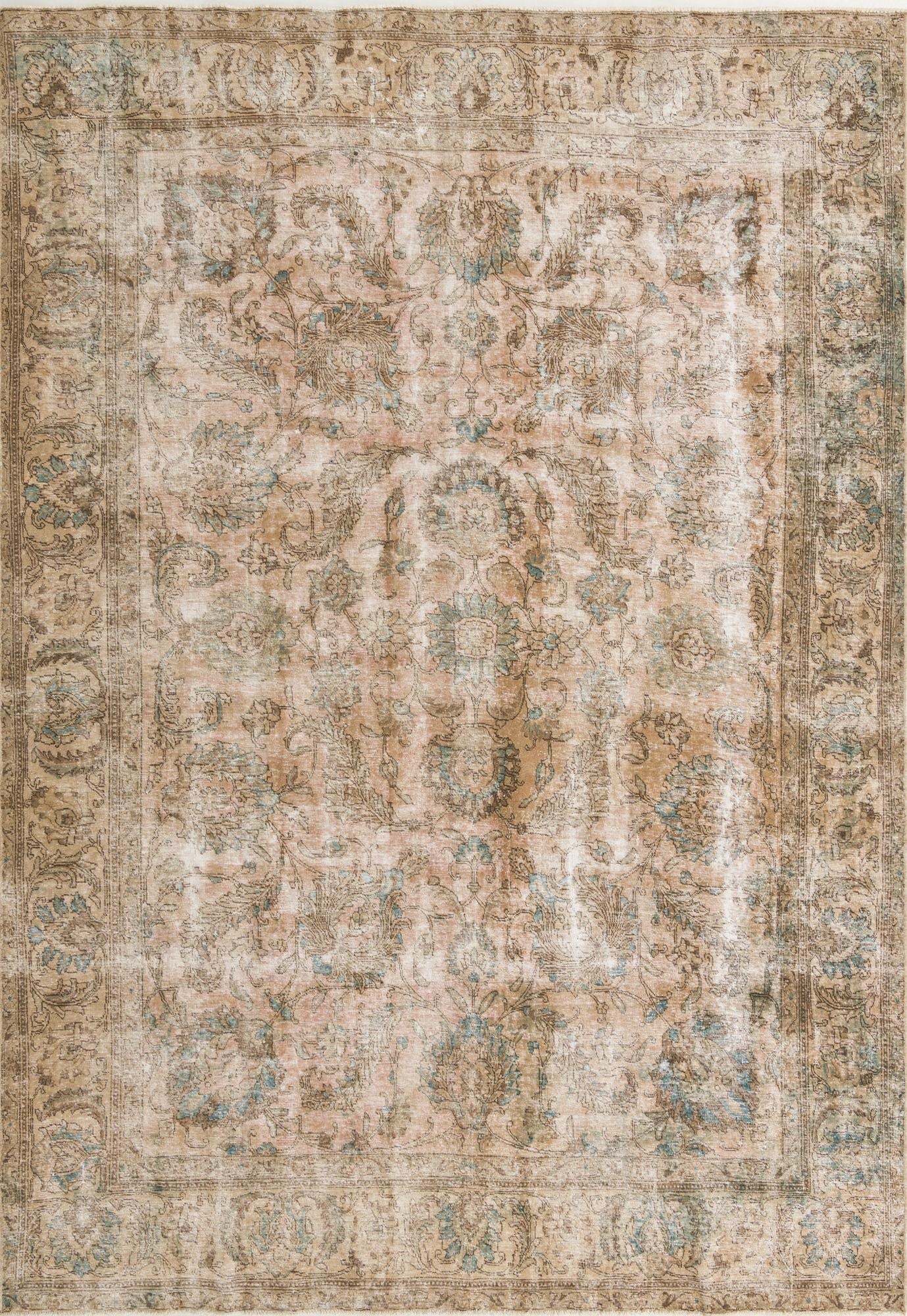  9' x 12' 10  Hand Knotted Ultra Vintage Persian Wool Rug