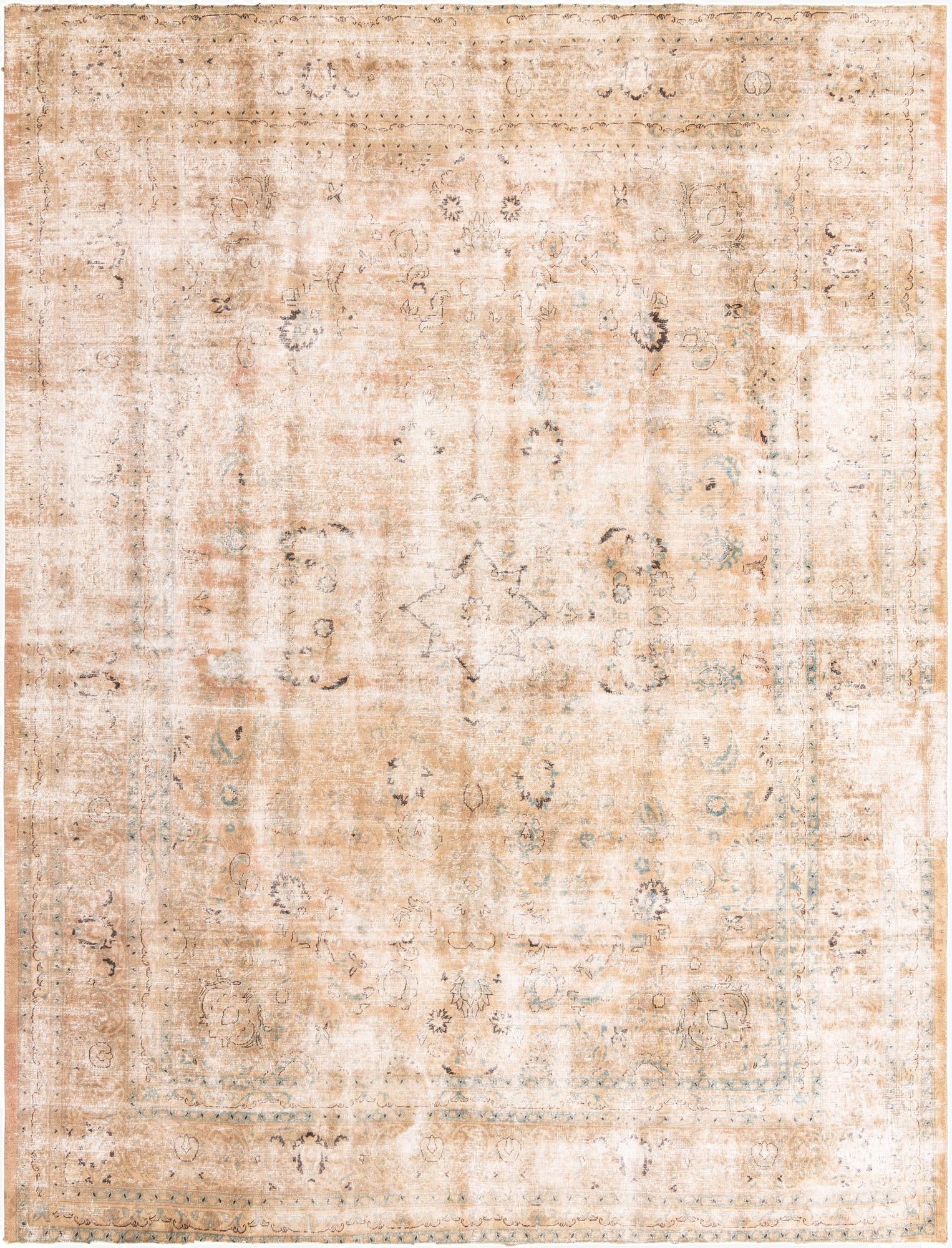  9' 10 x 12' 8  Hand Knotted Ultra Vintage Persian Wool Rug