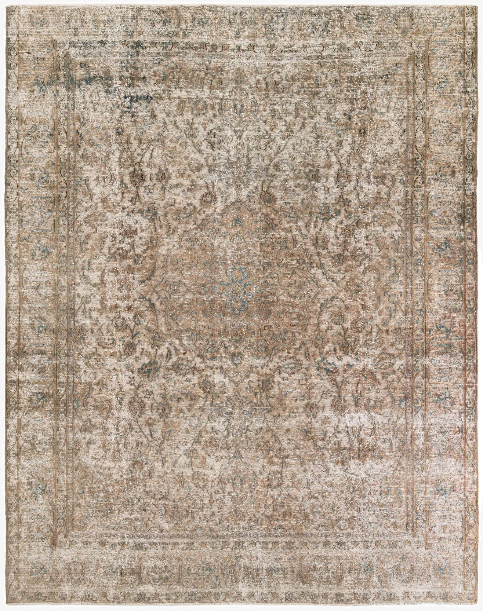  9' 5 x 11' 10  Hand Knotted Ultra Vintage Persian Wool Rug