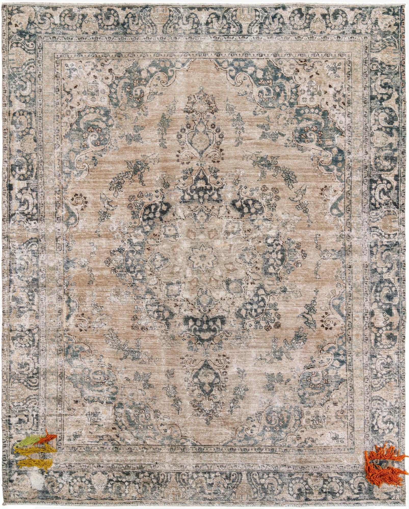  9' x 11' 1  Hand Knotted Ultra Vintage Persian Wool Rug