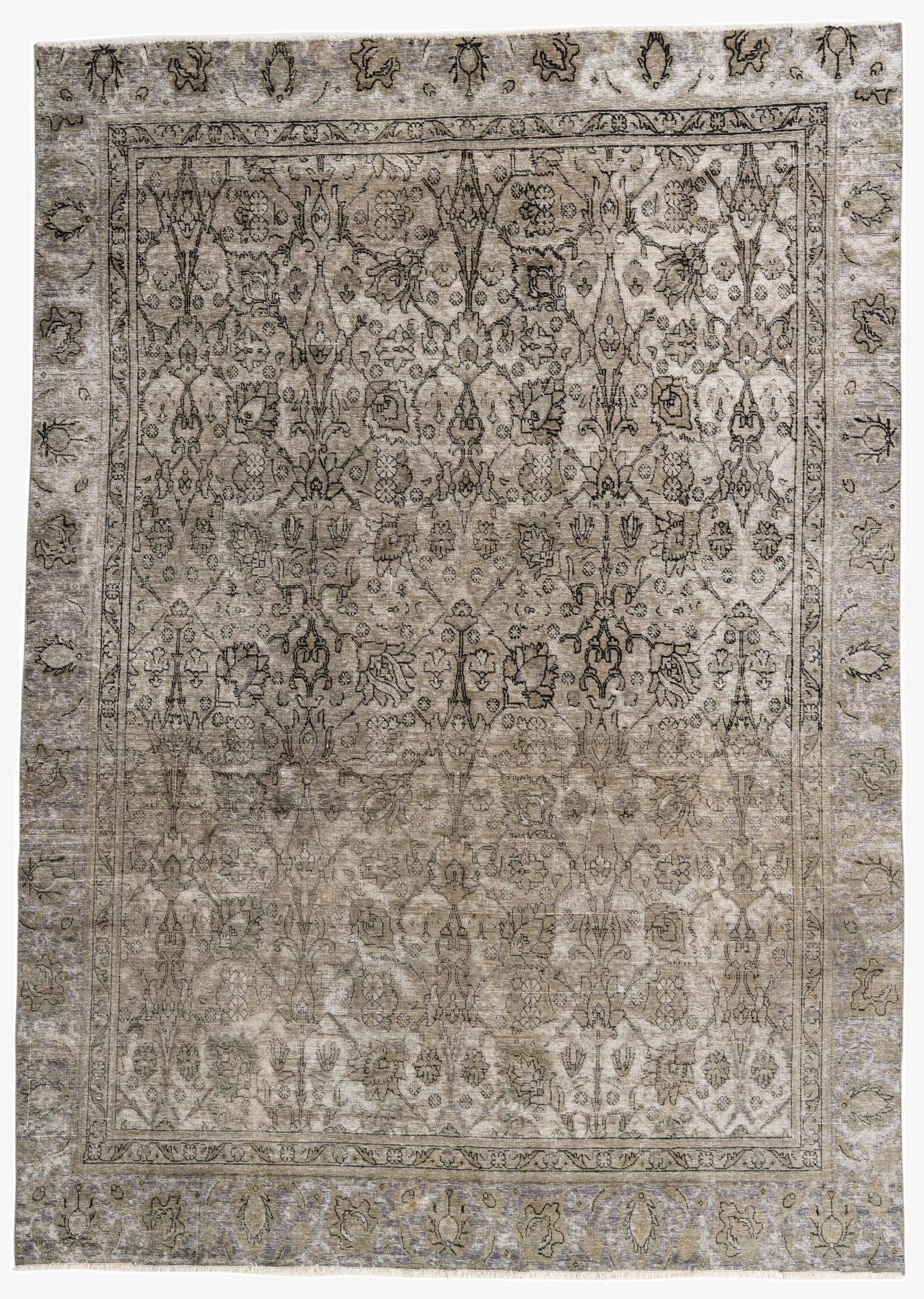  8' 1 x 11' 4  Hand Knotted Ultra Vintage Persian Wool Rug