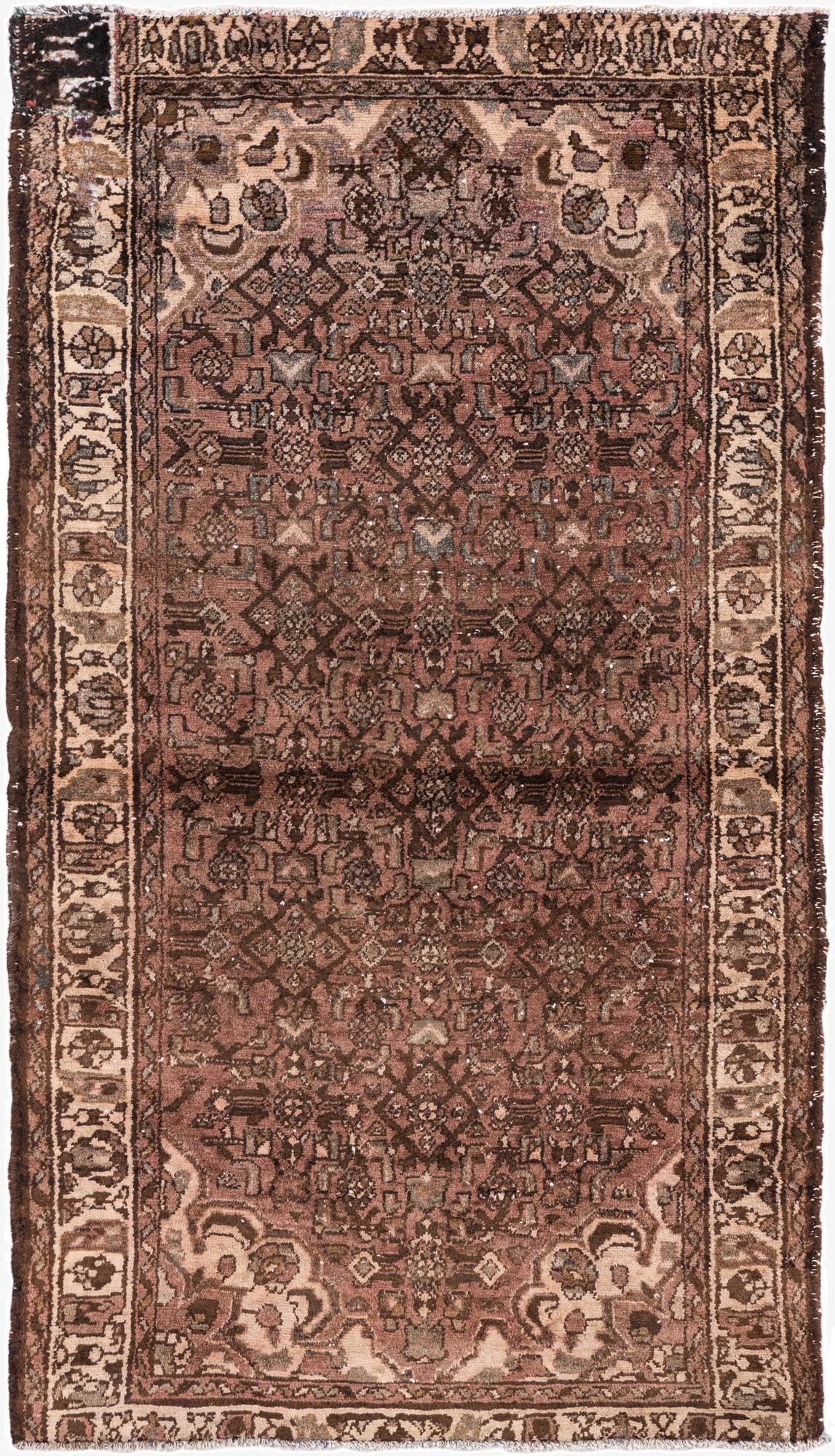  3' 7 x 6' 5  Hand Knotted Ultra Vintage Persian Wool Rug