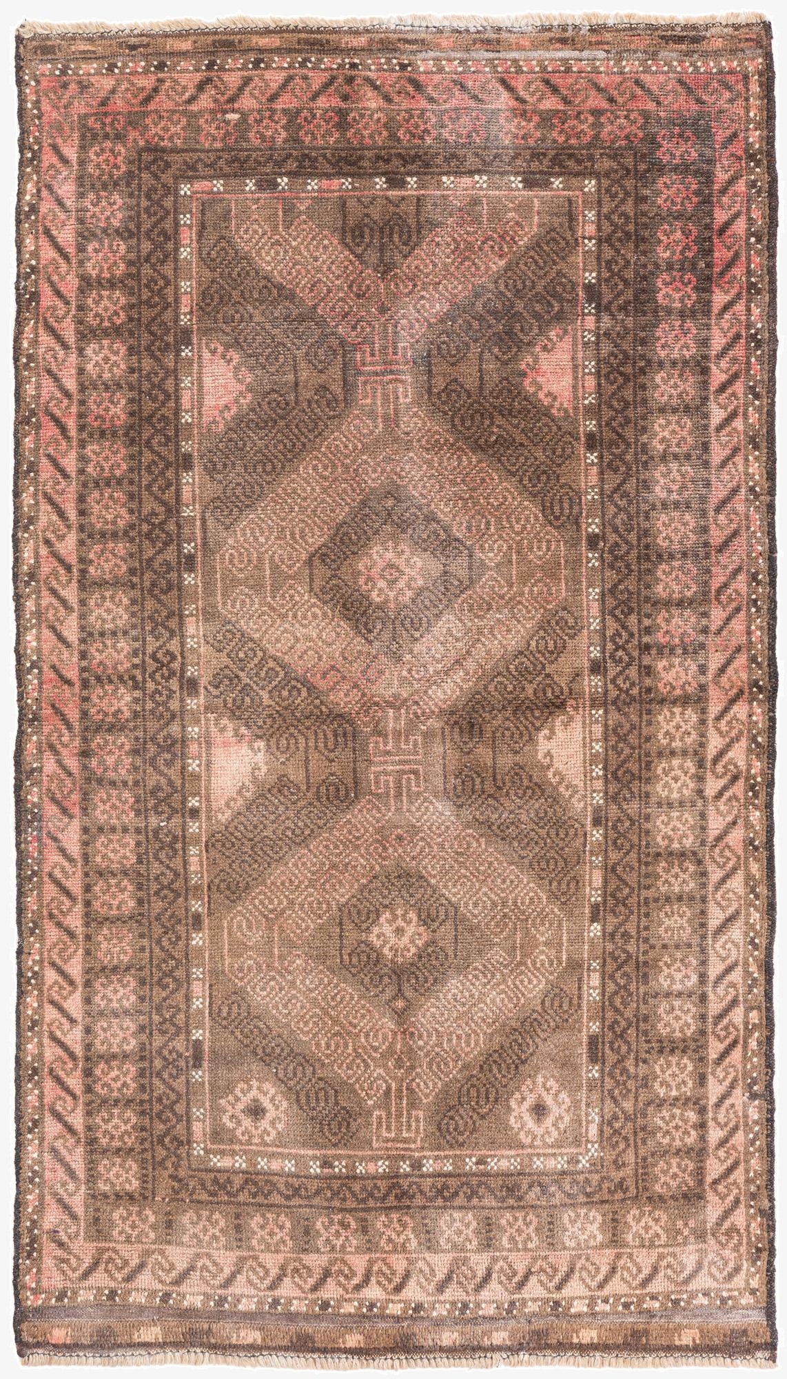  3' 4 x 5' 10  Hand Knotted Ultra Vintage Persian Wool Rug