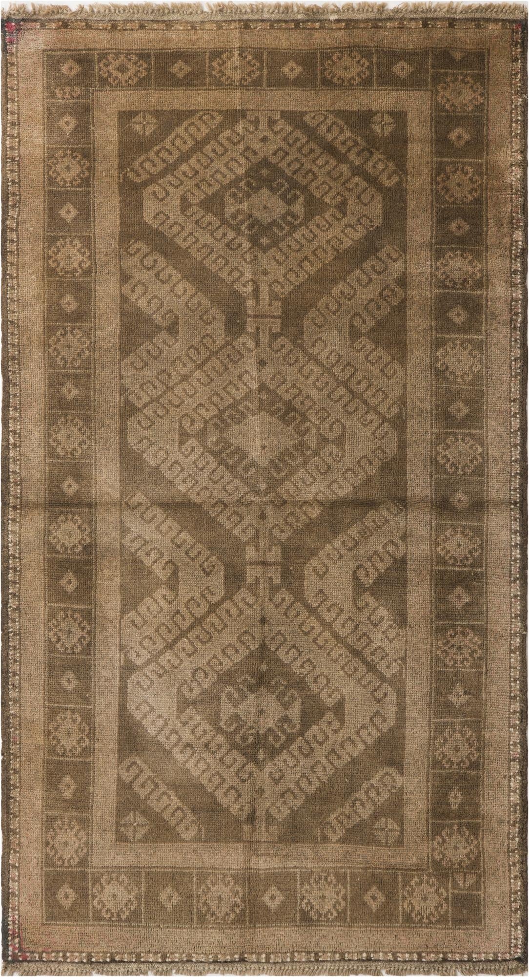  3' 5 x 6' 3  Hand Knotted Ultra Vintage Persian Wool Rug