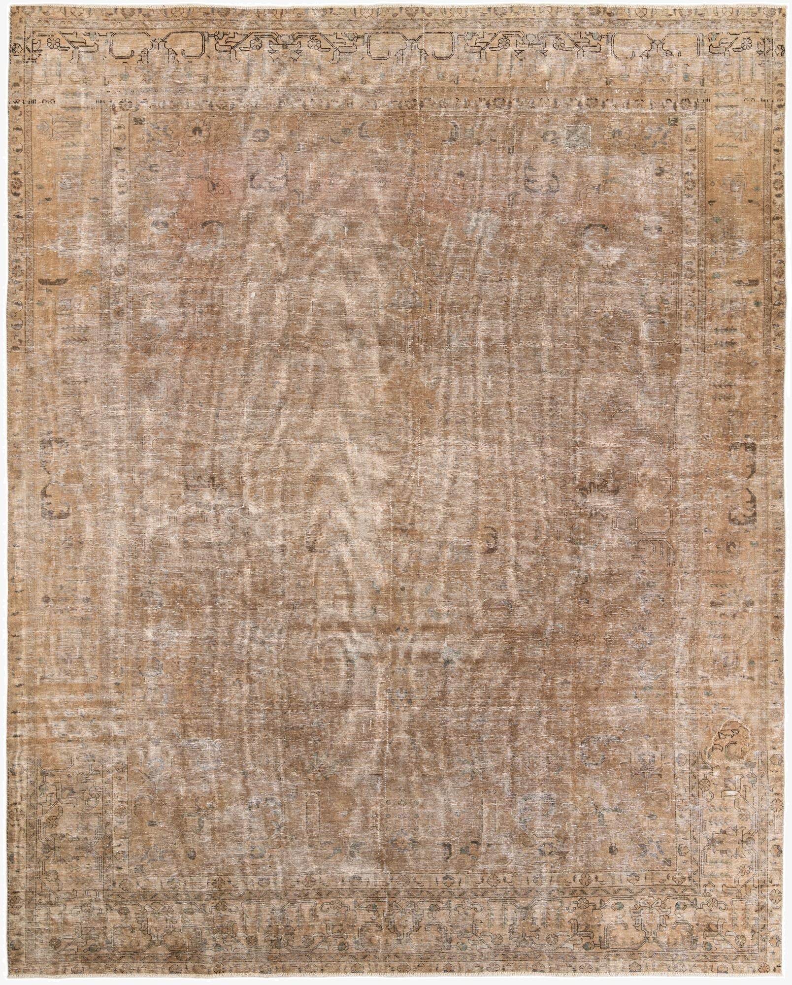  10' x 12' 7  Hand Knotted Ultra Vintage Persian Wool Rug