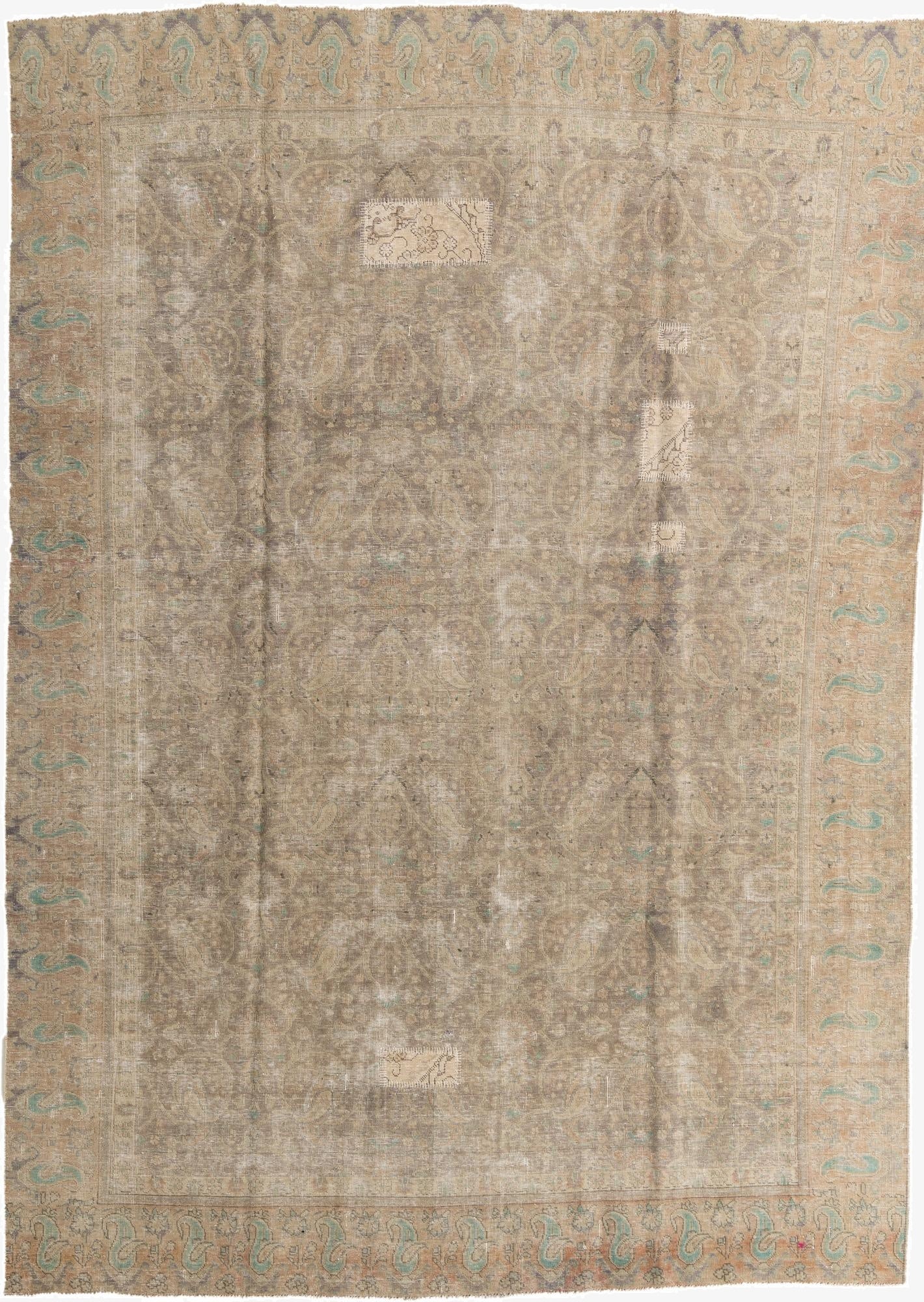  9' 7 x 12' 2  Hand Knotted Ultra Vintage Persian Wool Rug