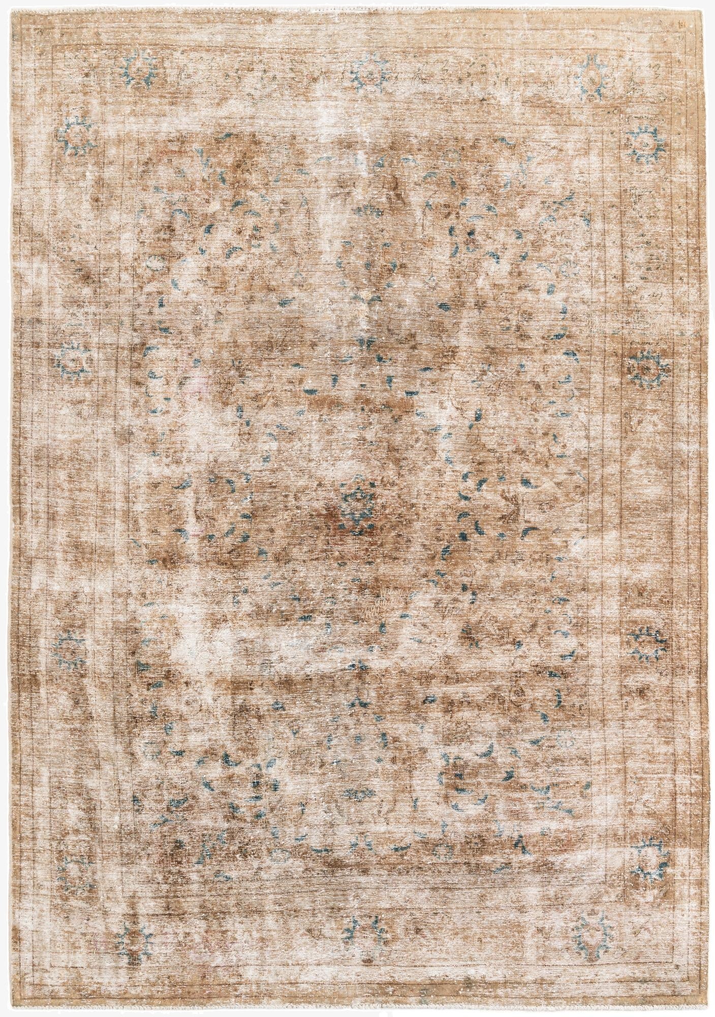  6' 8 x 10'  Hand Knotted Ultra Vintage Persian Wool Rug