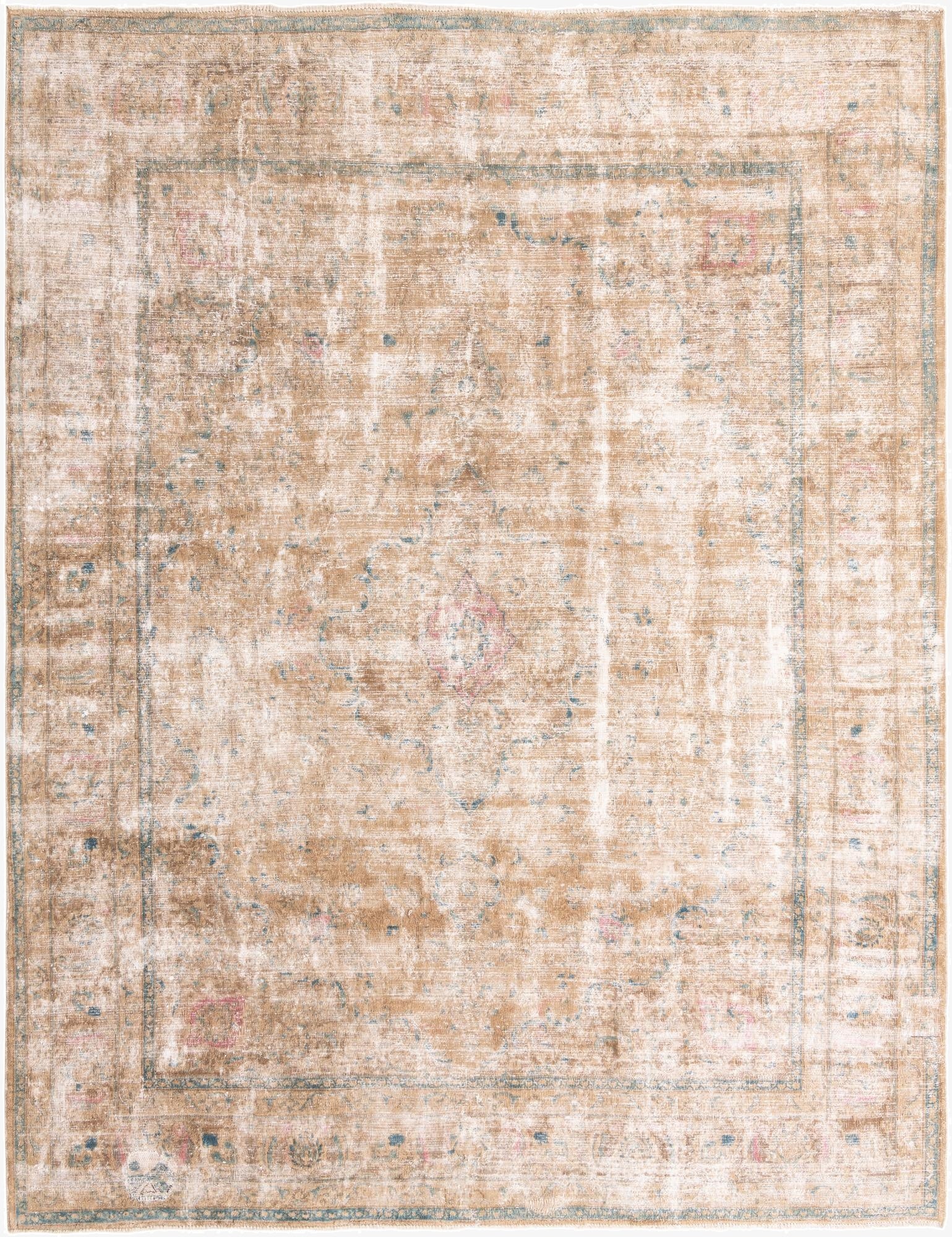  9' 9 x 12' 6  Hand Knotted Ultra Vintage Persian Wool Rug