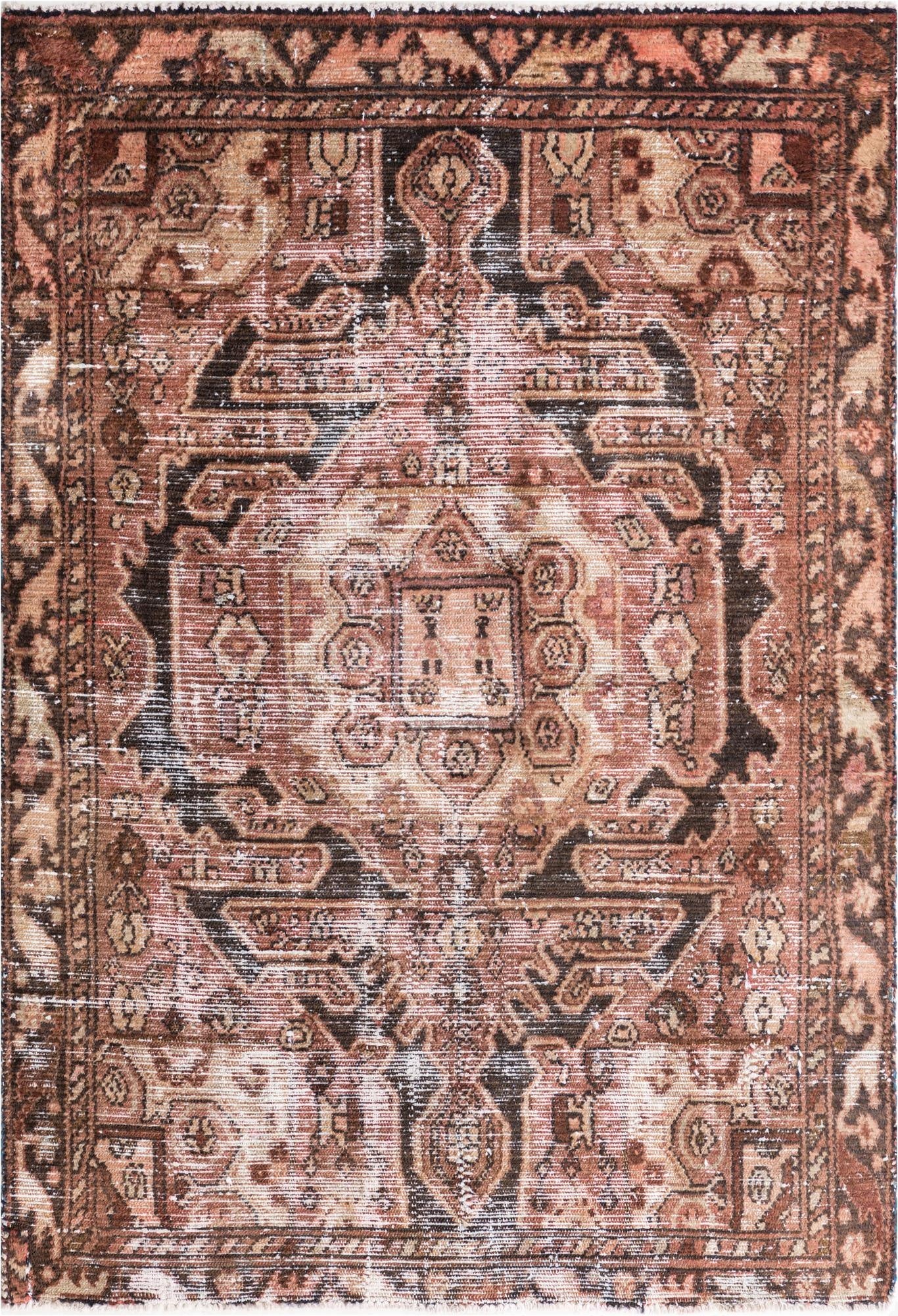  4' x 5' 10  Hand Knotted Ultra Vintage Persian Wool Rug